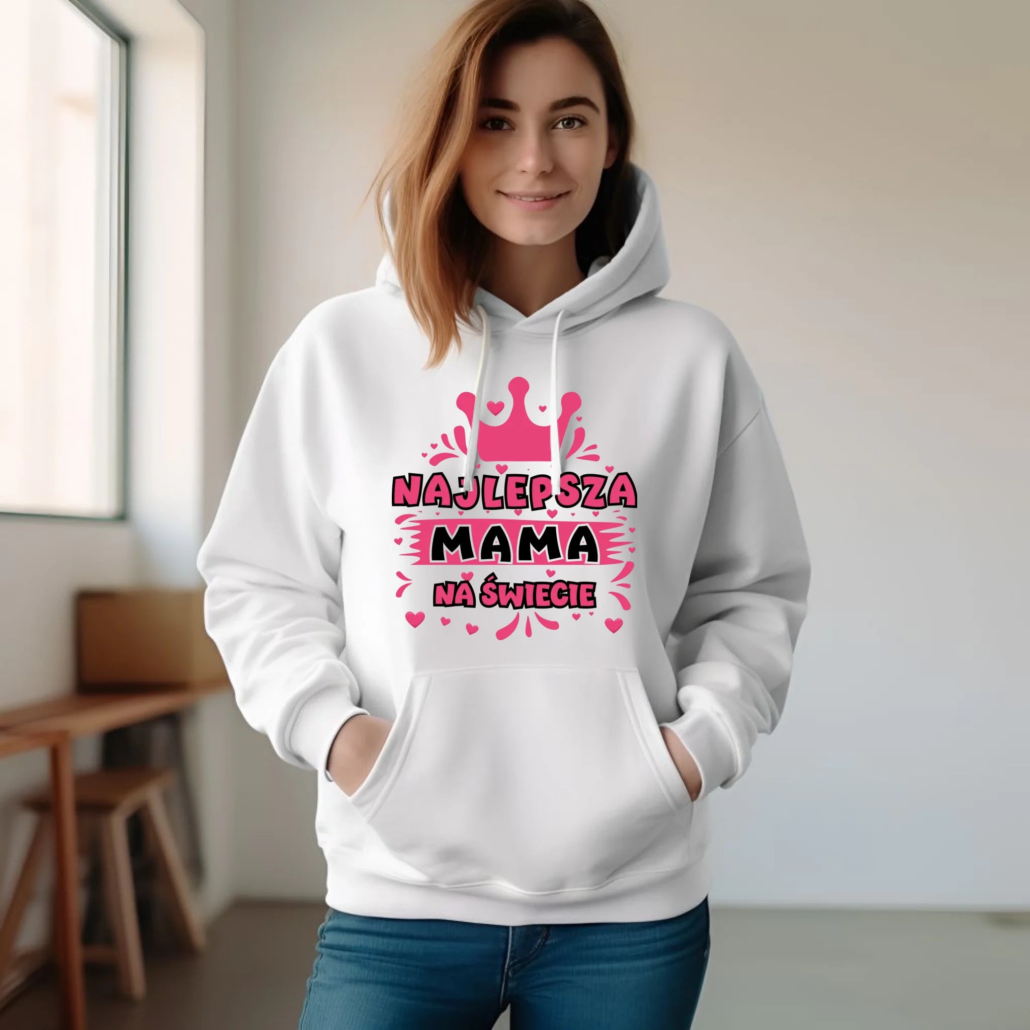 Bluza z kapturem dla mamy - Najlepsza mama na Świecie DM08 - StoryCups.pl