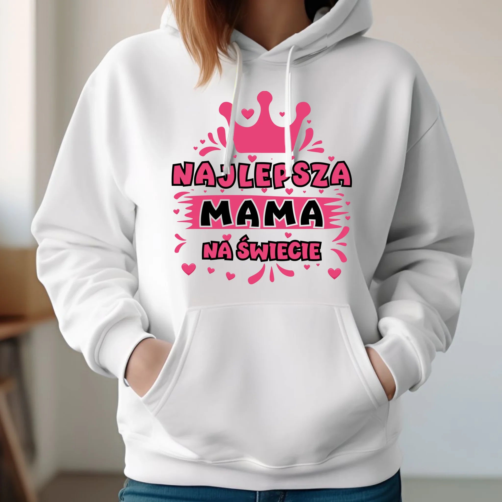 Bluza z kapturem dla mamy - Najlepsza mama na Świecie DM08 - StoryCups.pl