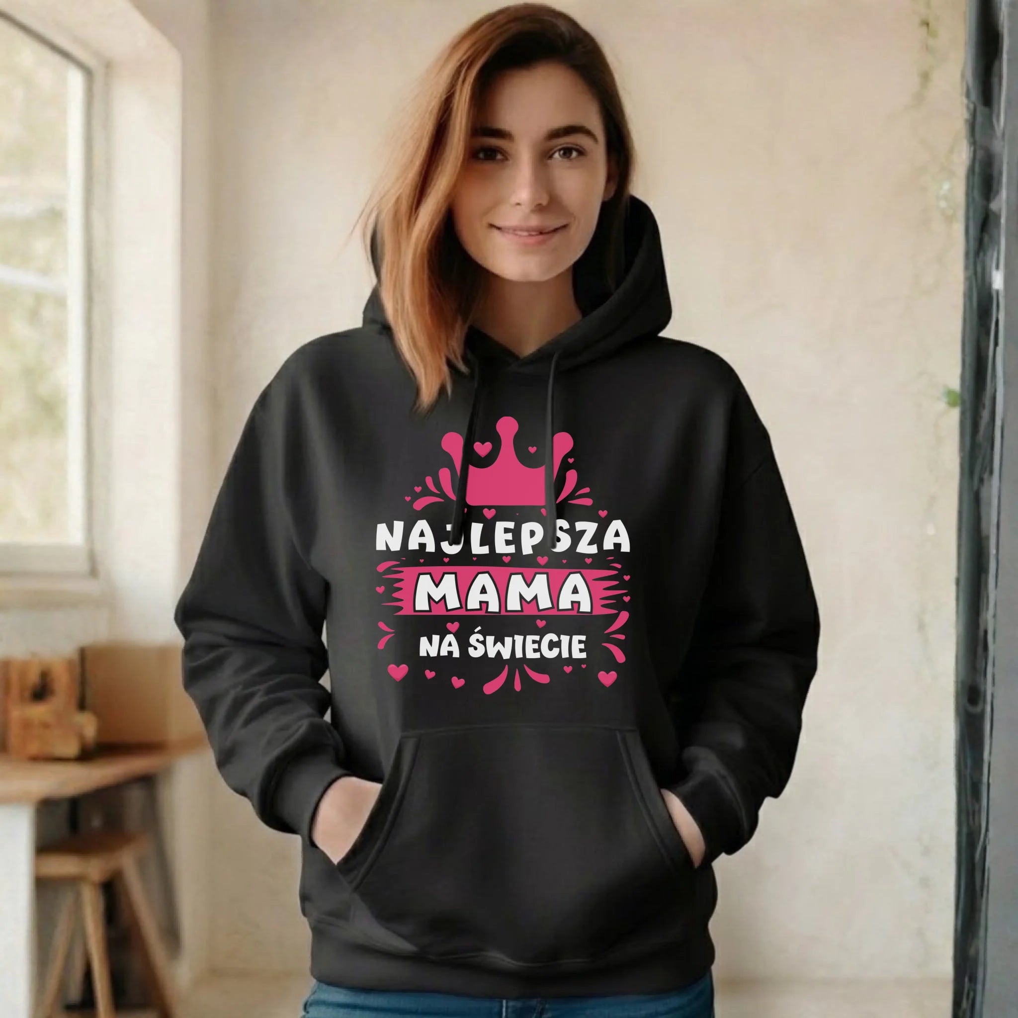 Bluza z kapturem dla mamy - Najlepsza mama na Świecie DM08 - StoryCups.pl