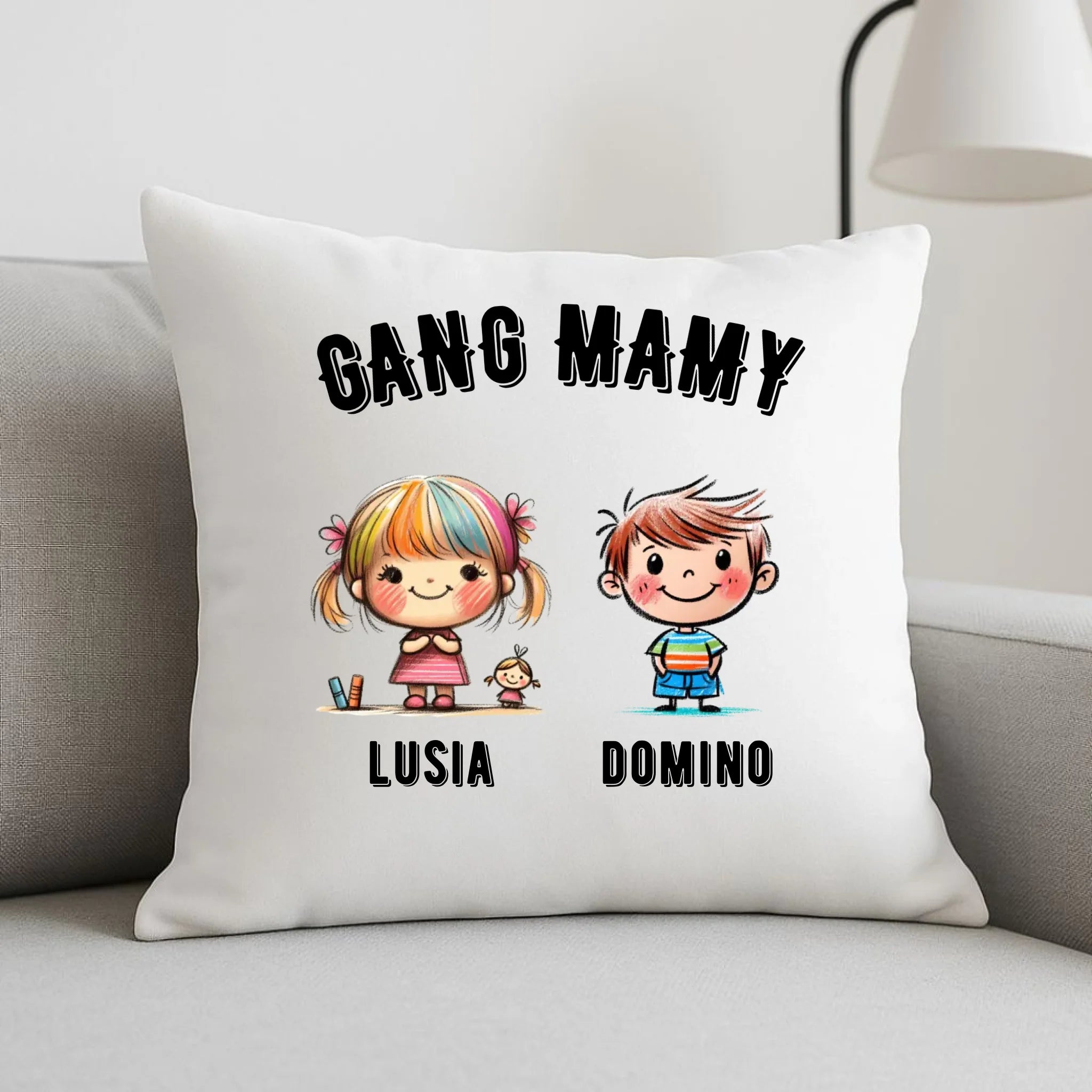 Poduszka dla mamy z imionami dzieci - Gang mamy - personalizowana DM09 - StoryCups.pl
