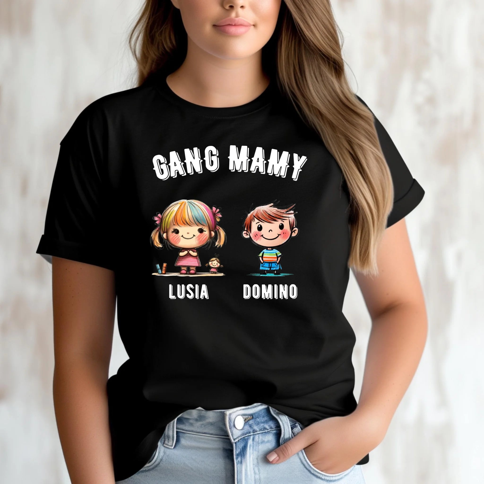 Koszulka dla mamy z imionami dzieci - Gang mamy - personalizowana DM09 - StoryCups.pl