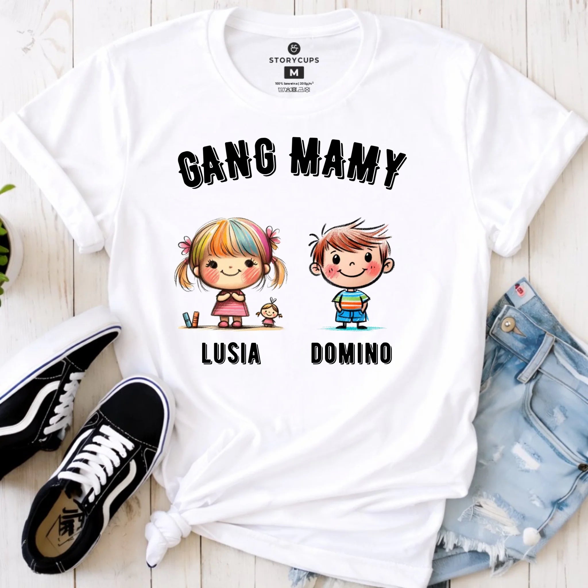 Koszulka dla mamy z imionami dzieci - Gang mamy - personalizowana DM09 - StoryCups.pl