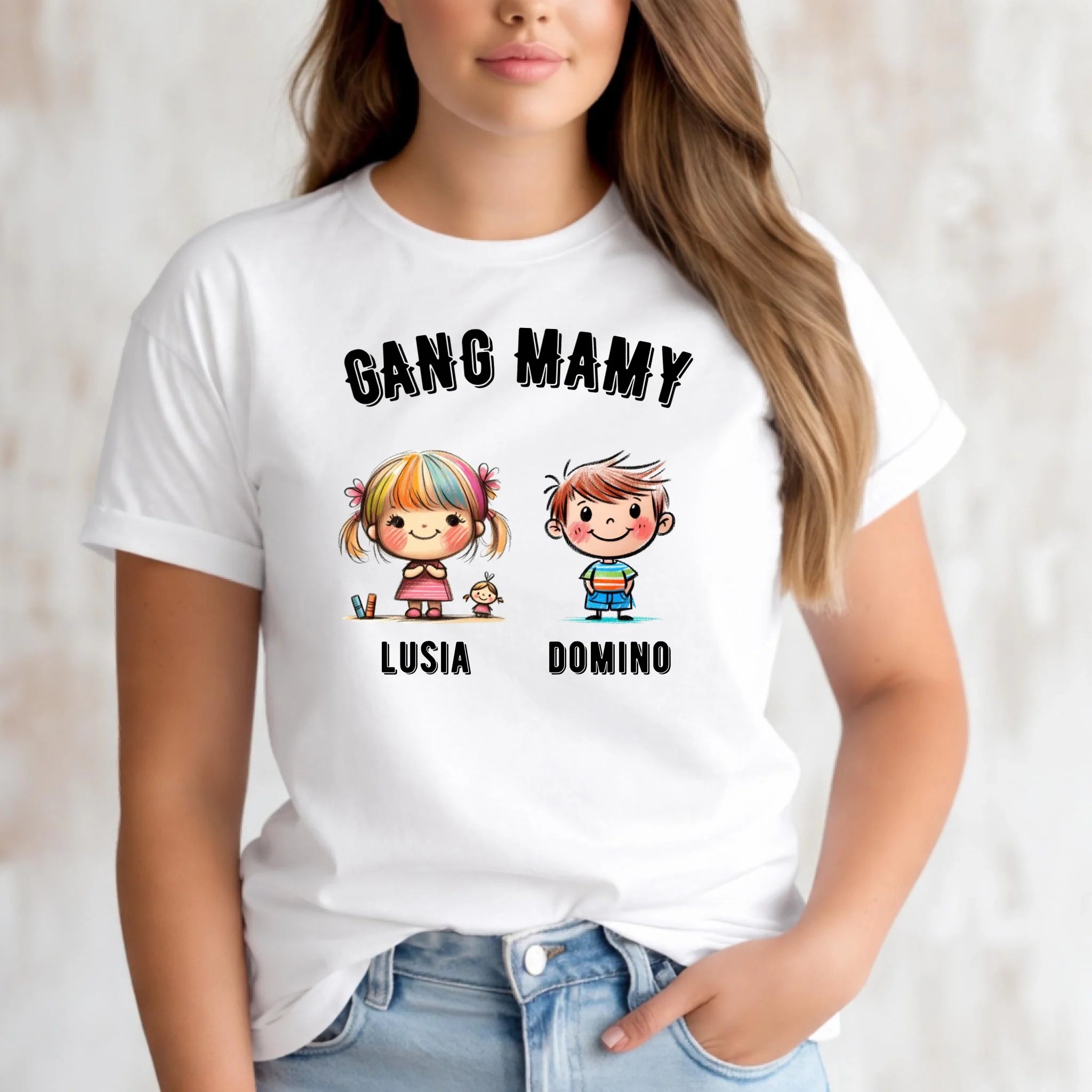 Koszulka dla mamy z imionami dzieci - Gang mamy - personalizowana DM09 - StoryCups.pl