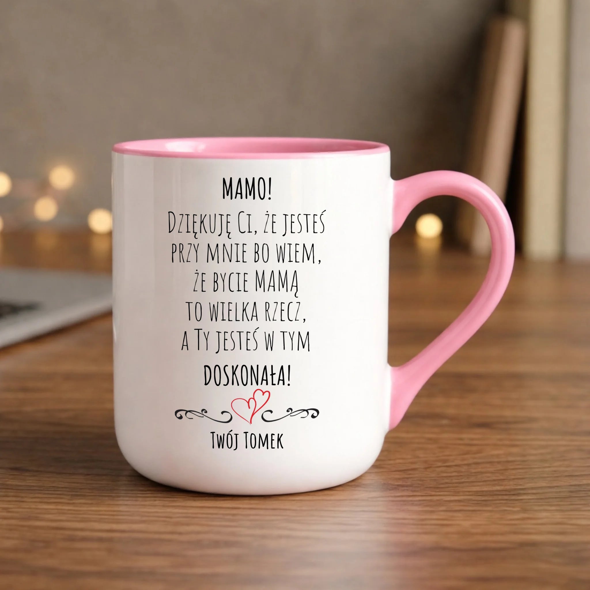 Kubek elegant dla mamy z podziękowaniem - Mamo jesteś doskonała - personalizowany DM10 - StoryCups.pl