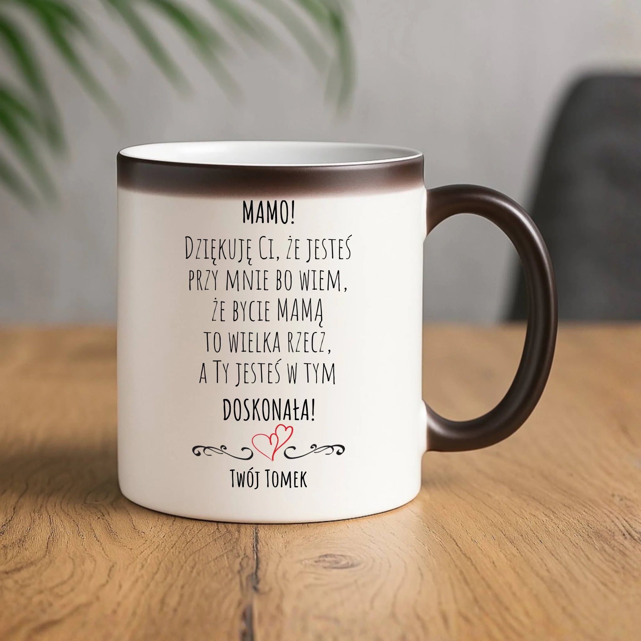Kubek magiczny dla mamy z podziękowaniem - Mamo jesteś doskonała - personalizowany DM10 - StoryCups.pl