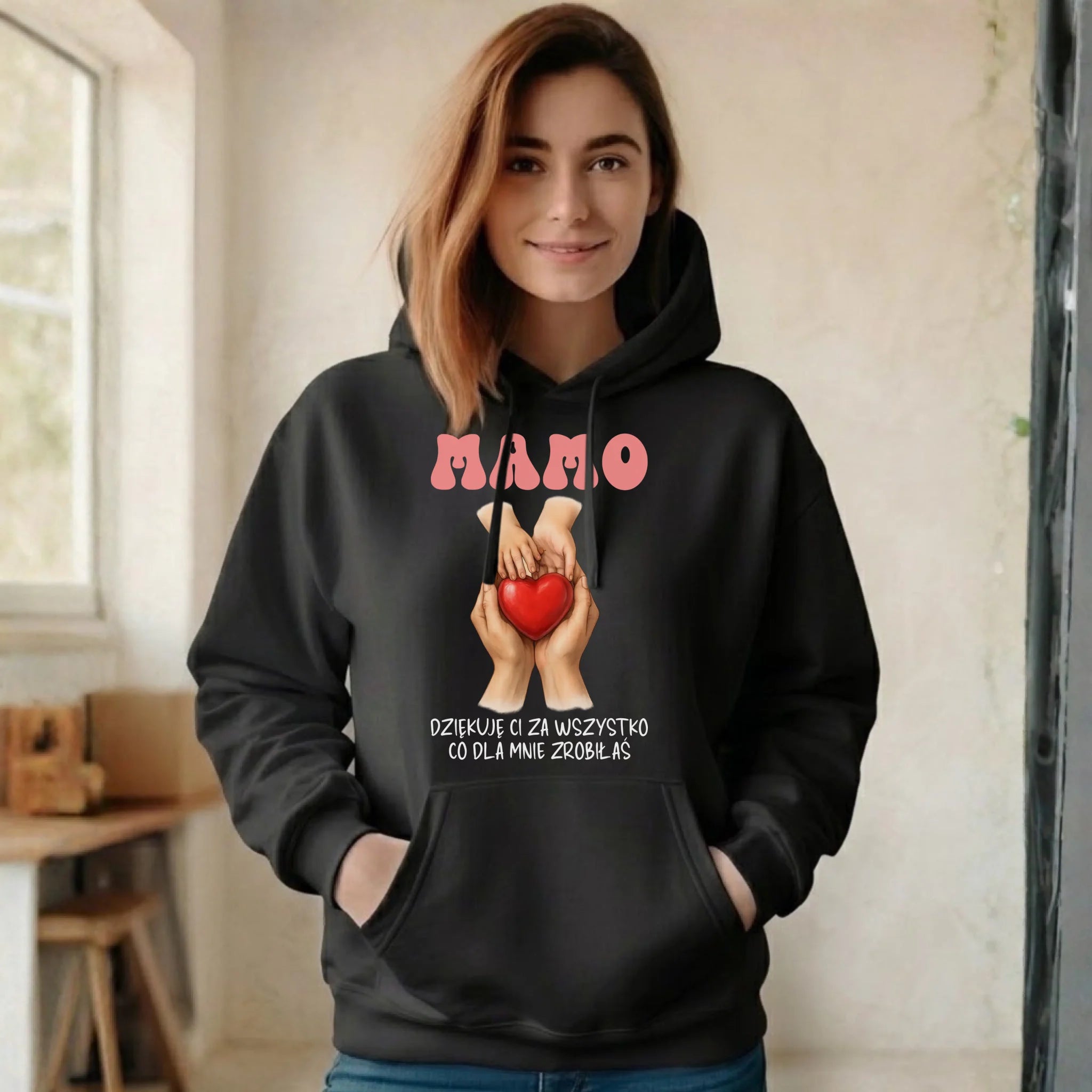 Bluza z kapturem dla mamy - Dziękuję Ci za wszystko DM11 - StoryCups.pl