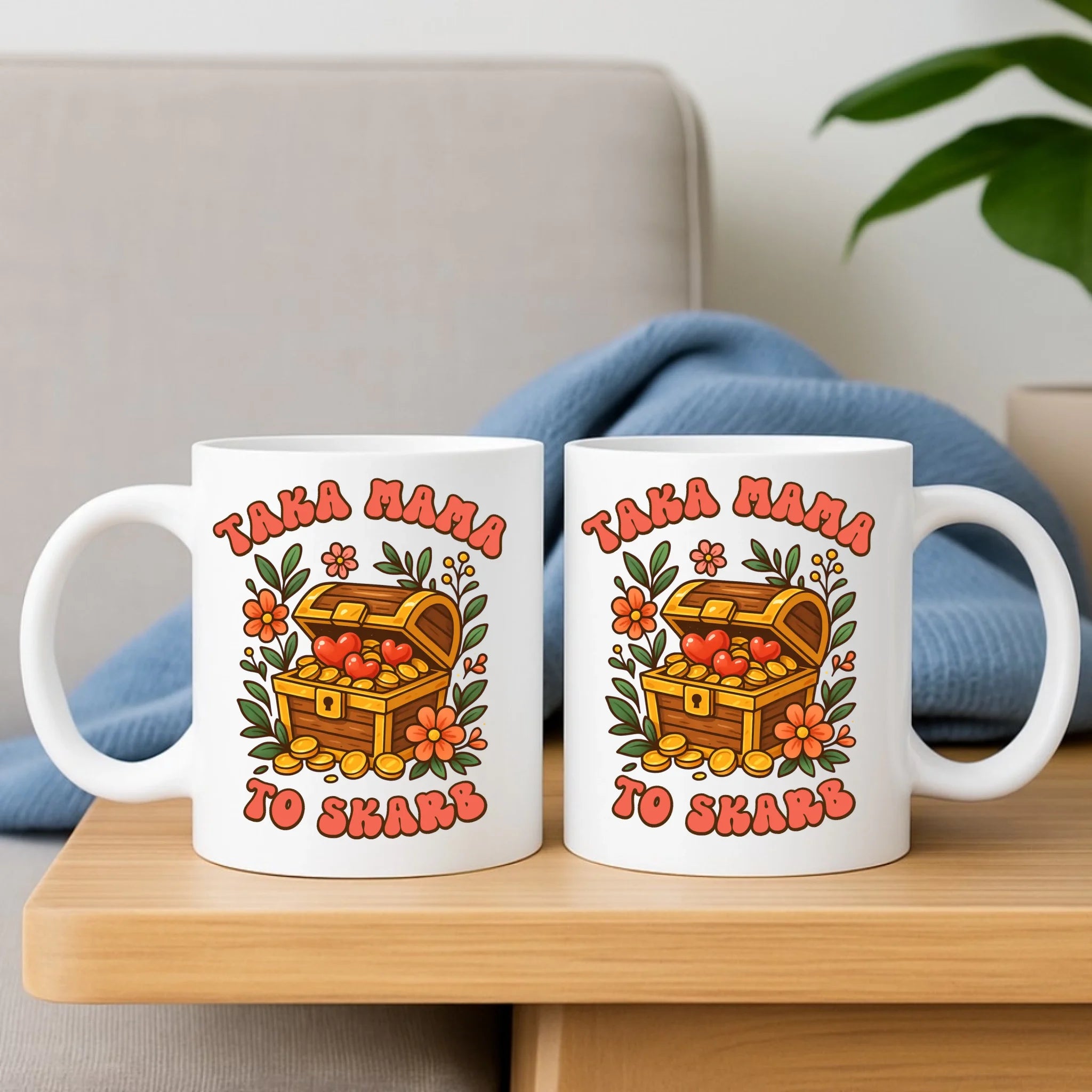 Zestaw poduszka i kubek dla mamy - Taka mama to skarb DM12 - StoryCups.pl