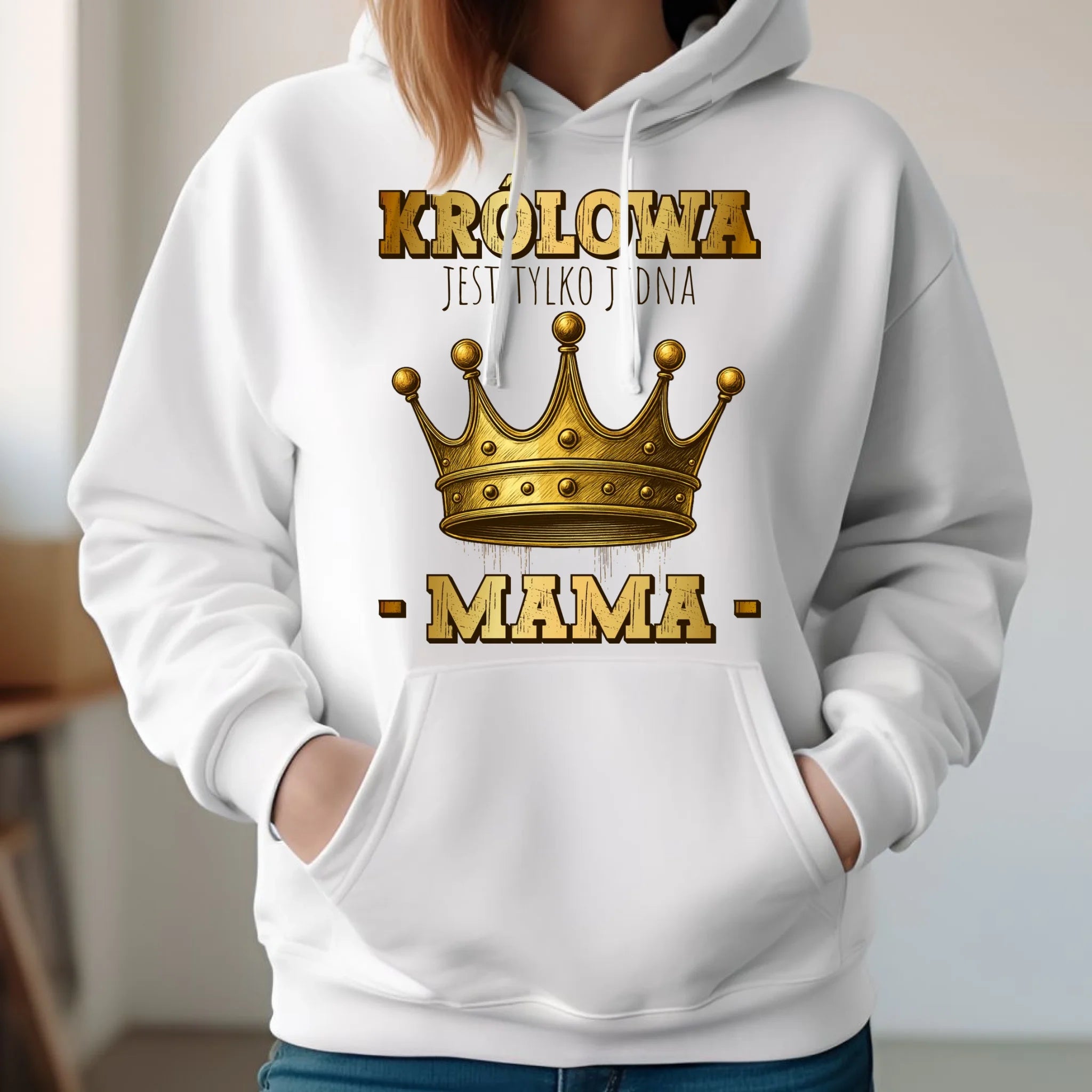 Bluza z kapturem dla mamy - Królowa jest tylko jedna Mama DM13 - StoryCups.pl