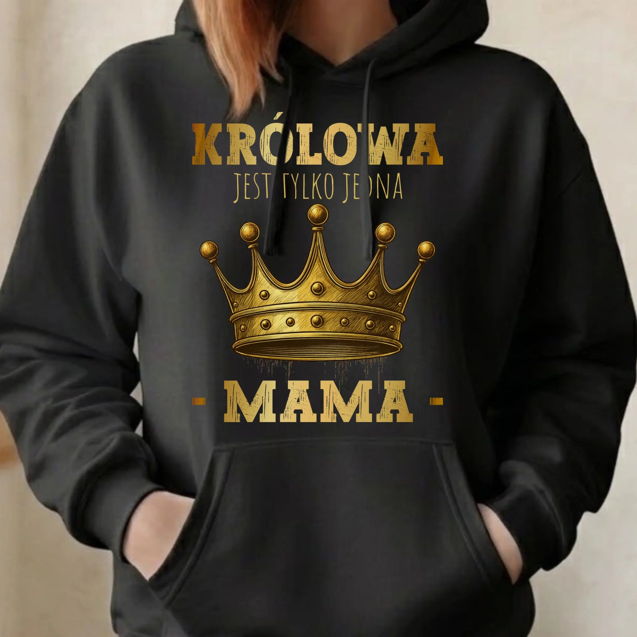 Bluza z kapturem dla mamy - Królowa jest tylko jedna Mama DM13 - StoryCups.pl