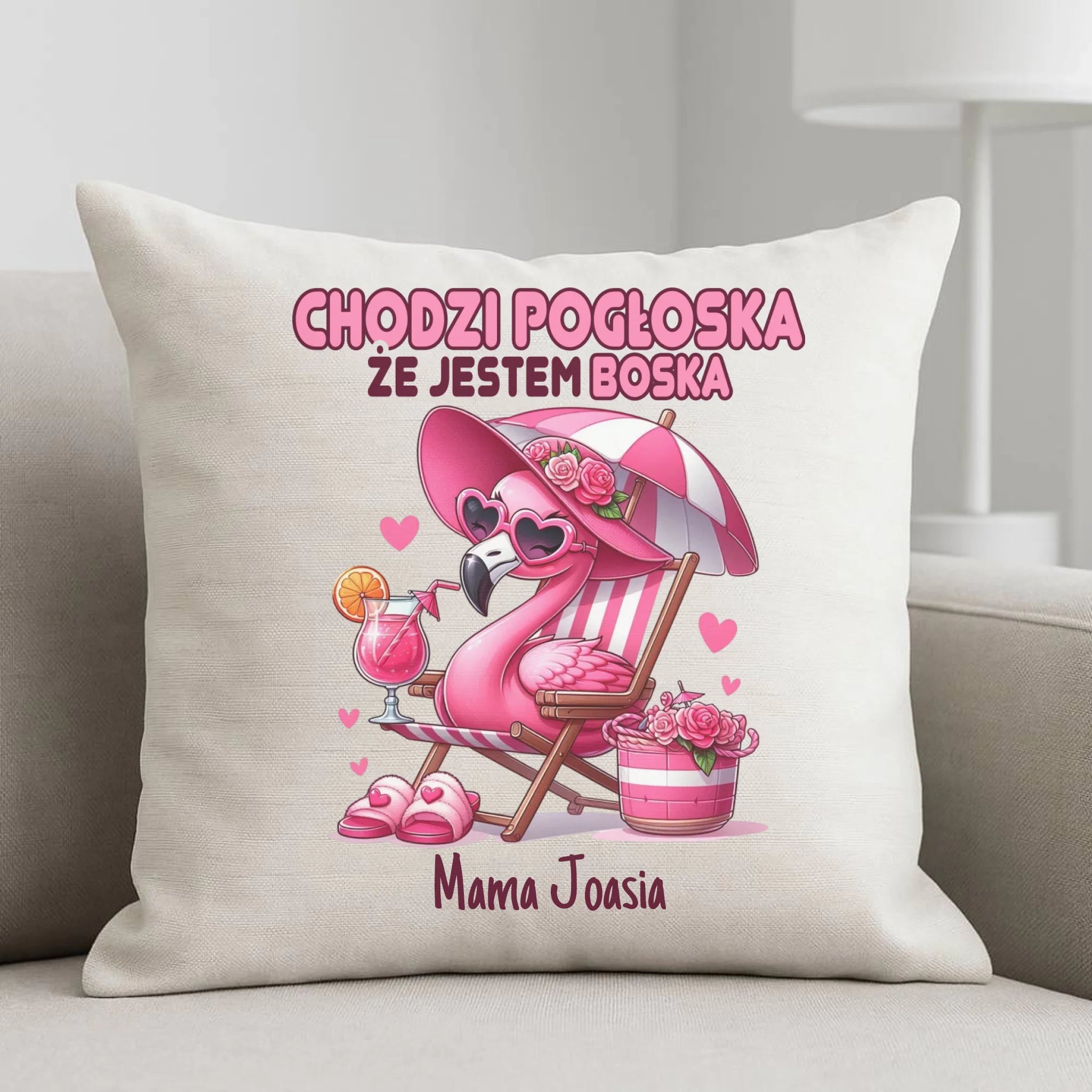 Poduszka dla mamy - Chodzi pogłoska, że jestem boska - personalizowana DM14 - StoryCups.pl