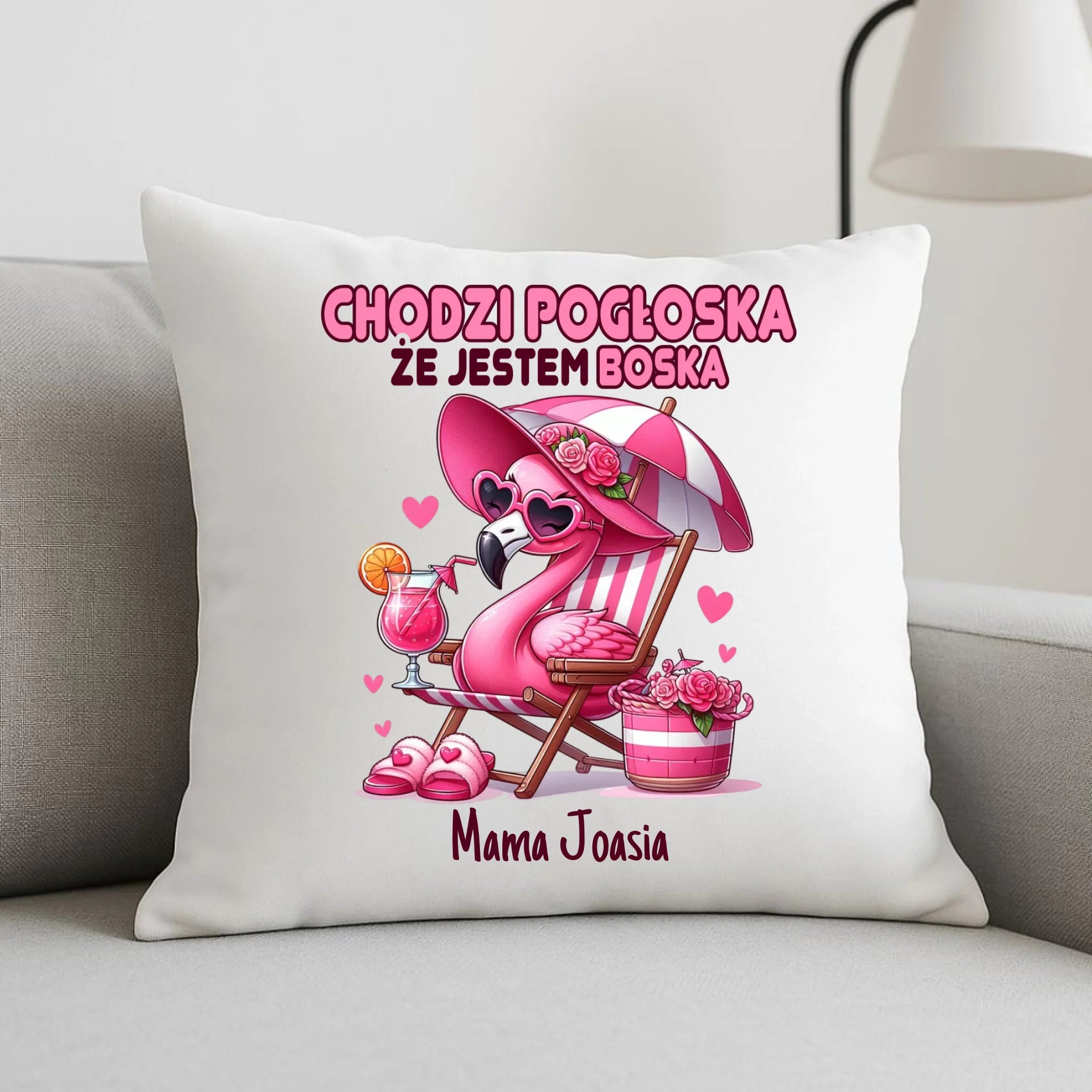 Poduszka dla mamy - Chodzi pogłoska, że jestem boska - personalizowana DM14 - StoryCups.pl
