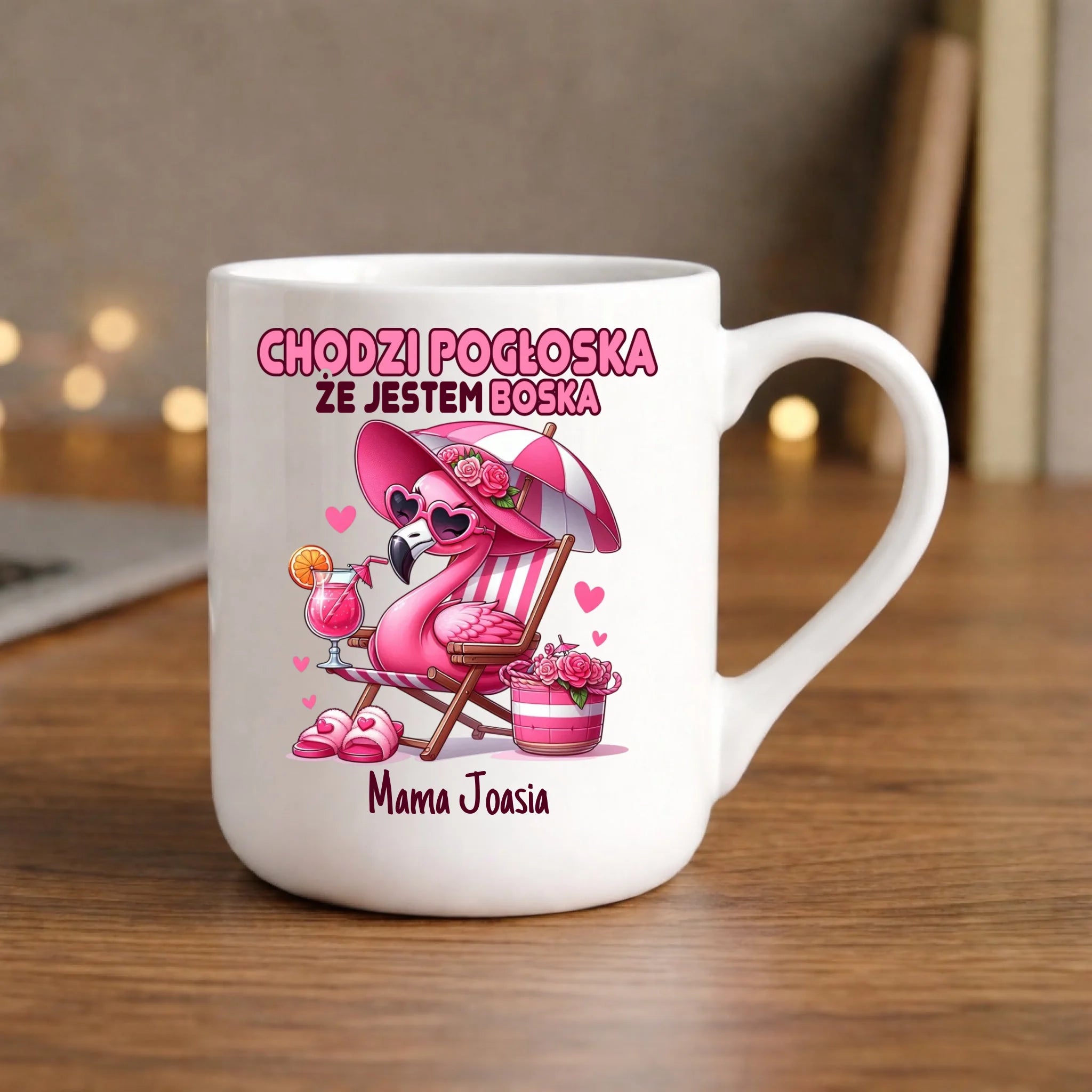 Kubek elegant dla mamy - Chodzi pogłoska, że jestem boska - personalizowany DM14 - StoryCups.pl