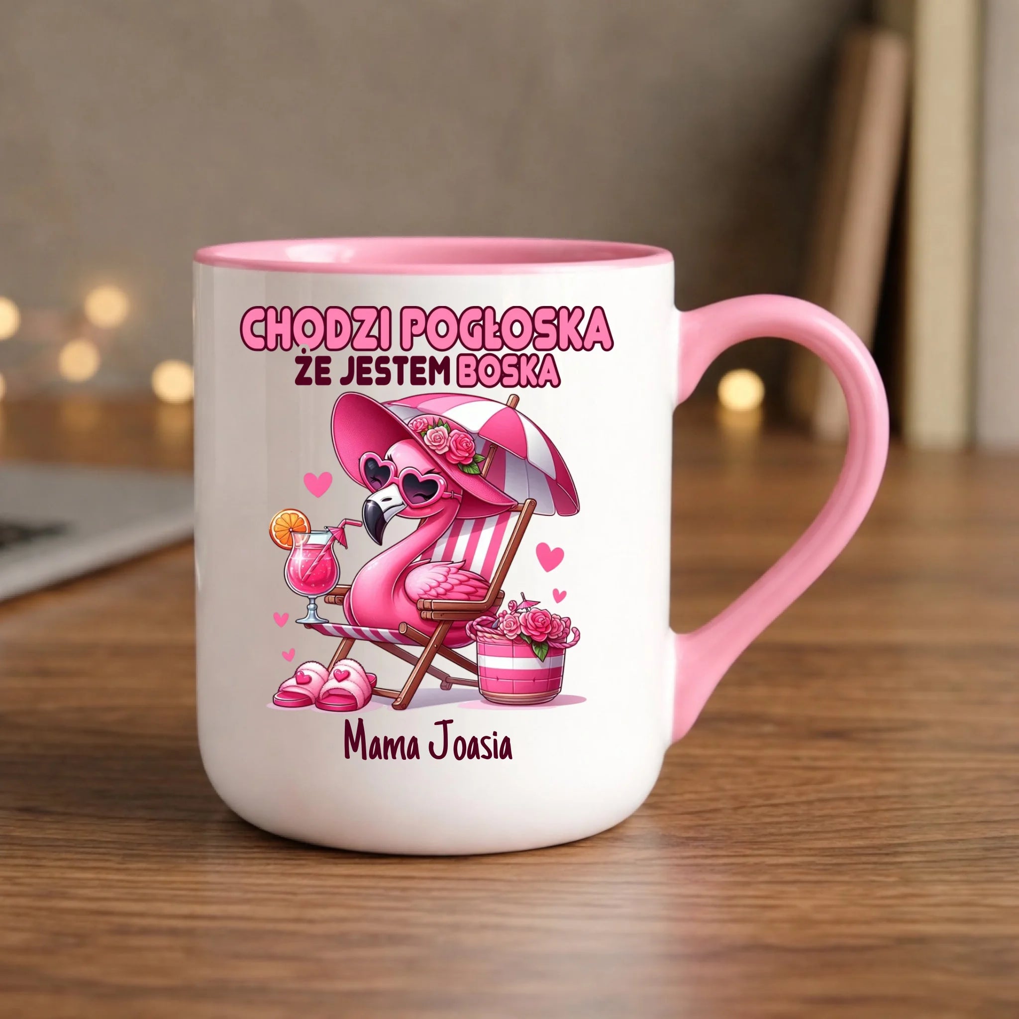 Kubek elegant dla mamy - Chodzi pogłoska, że jestem boska - personalizowany DM14 - StoryCups.pl