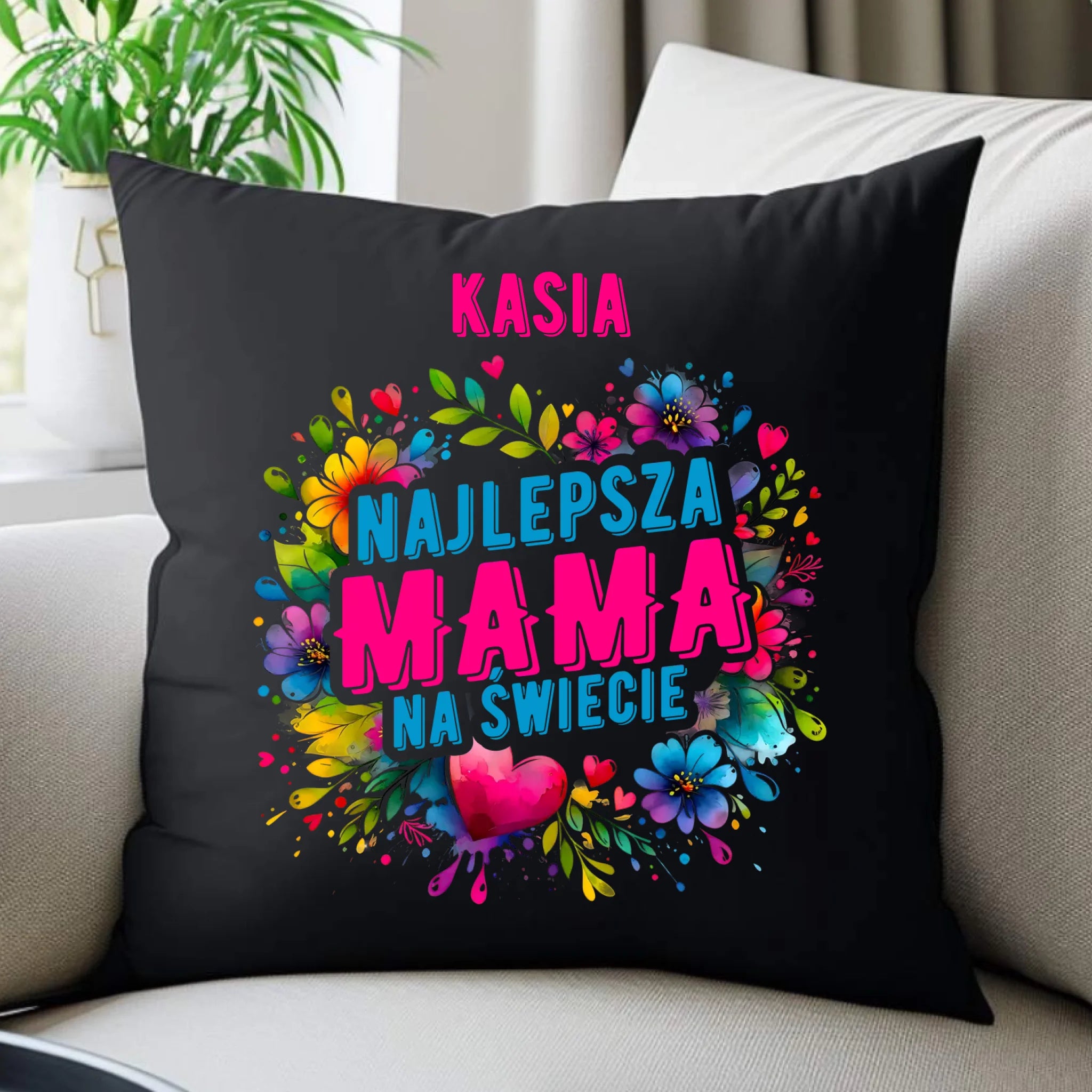 Poduszka dekoracyjna dla mamy - Najlepsza Mama - personalizowana DM15 - StoryCups.pl
