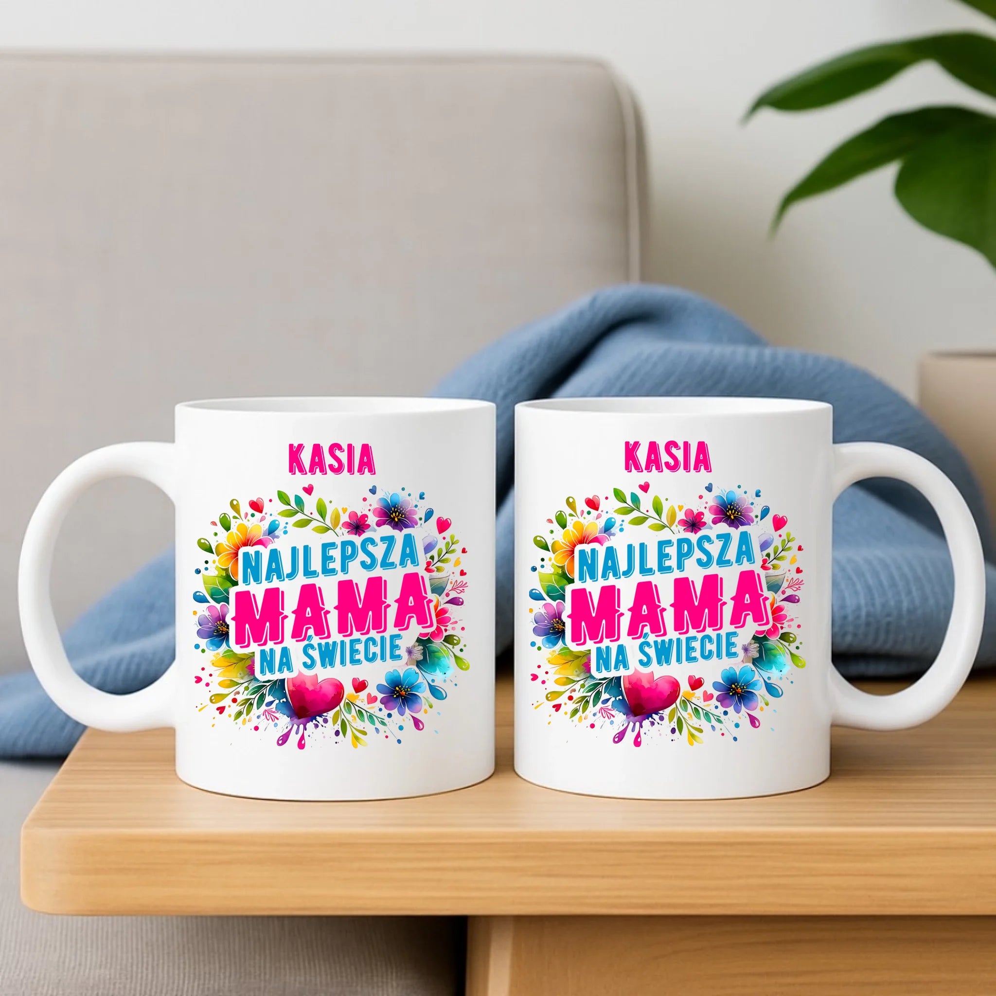 Zestaw poduszka i kubek dla mamy - Najlepsza Mama - personalizowany DM15 - StoryCups.pl