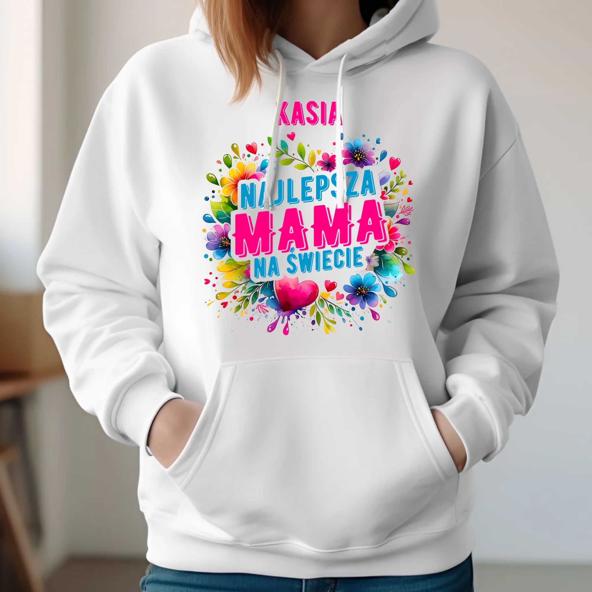 Bluza z kapturem dla mamy - Najlepsza Mama - personalizowana DM15 - StoryCups.pl