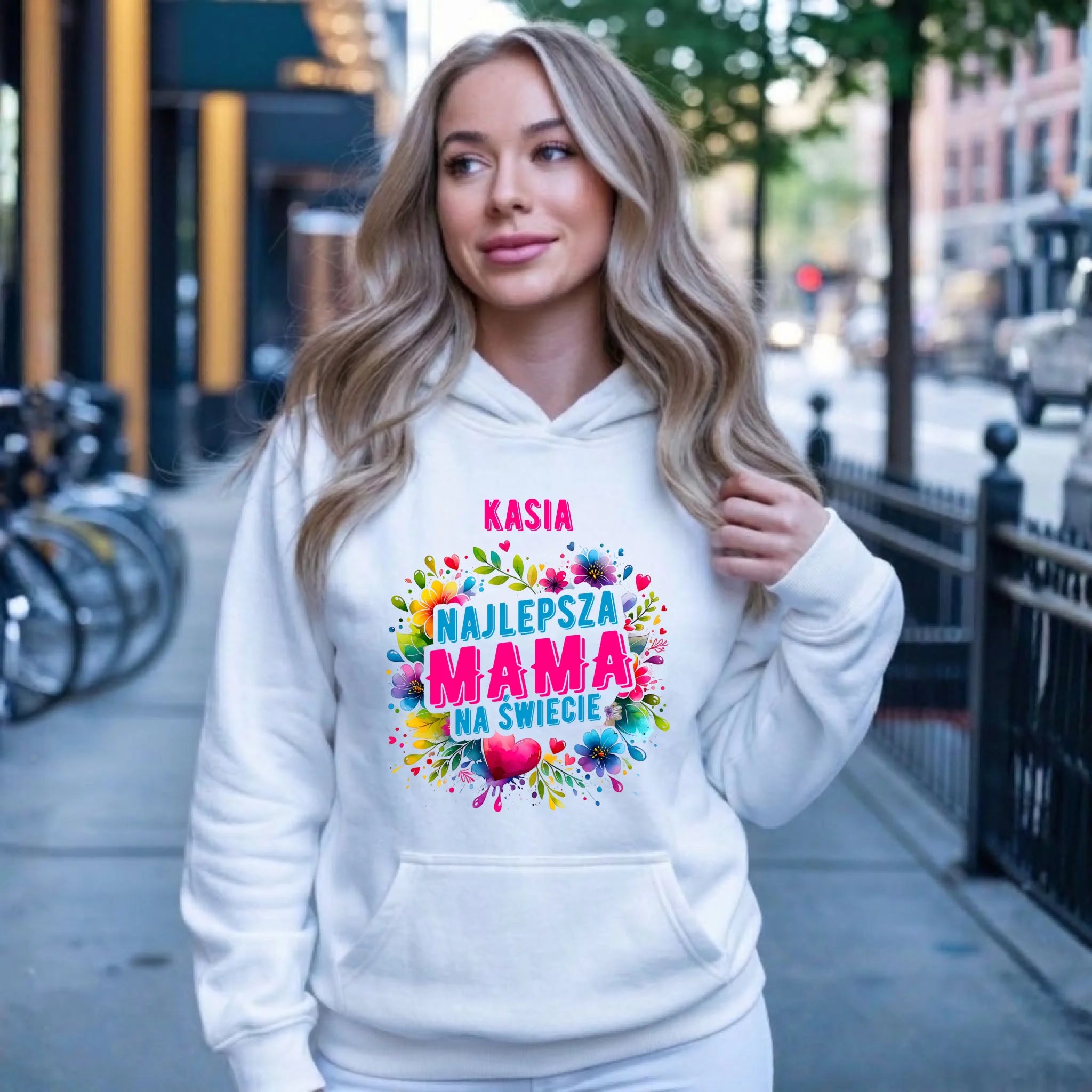 Bluza z kapturem dla mamy - Najlepsza Mama - personalizowana DM15 - StoryCups.pl