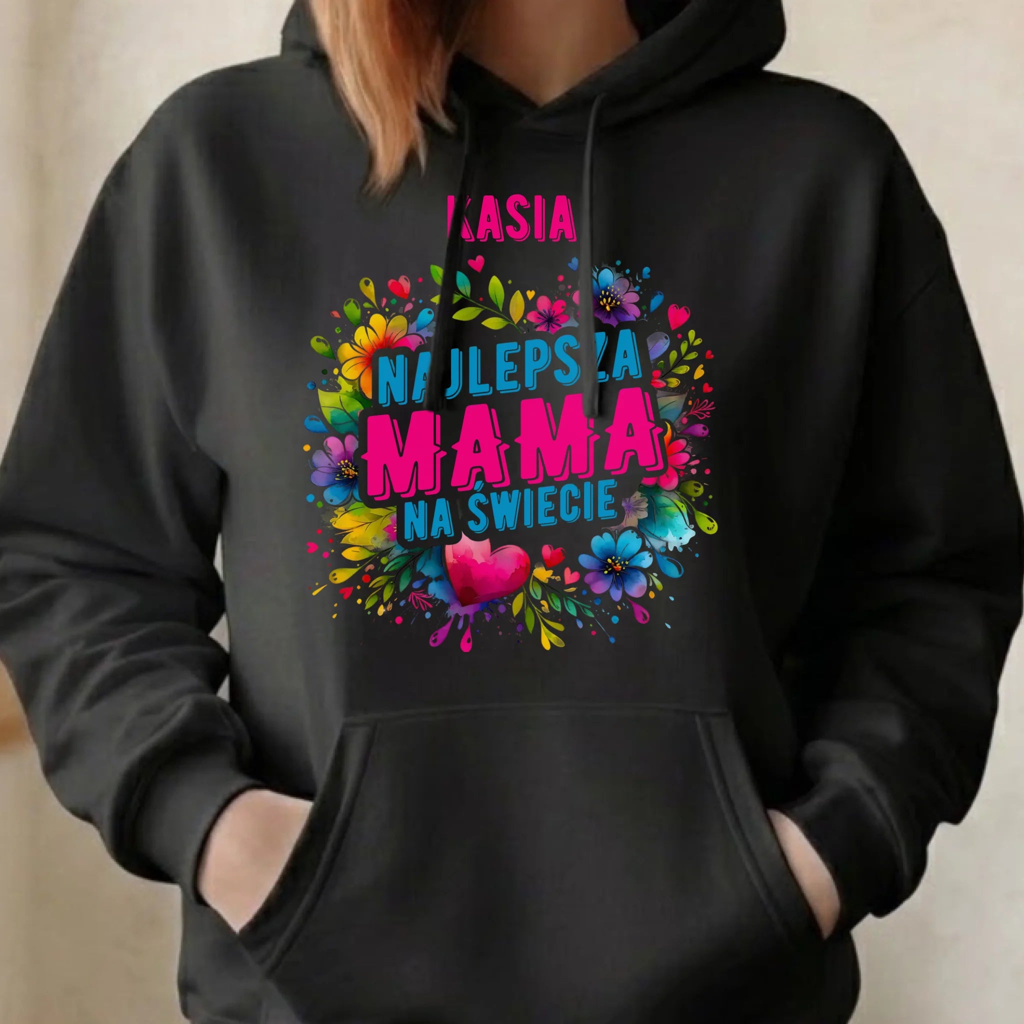 Bluza z kapturem dla mamy - Najlepsza Mama - personalizowana DM15 - StoryCups.pl