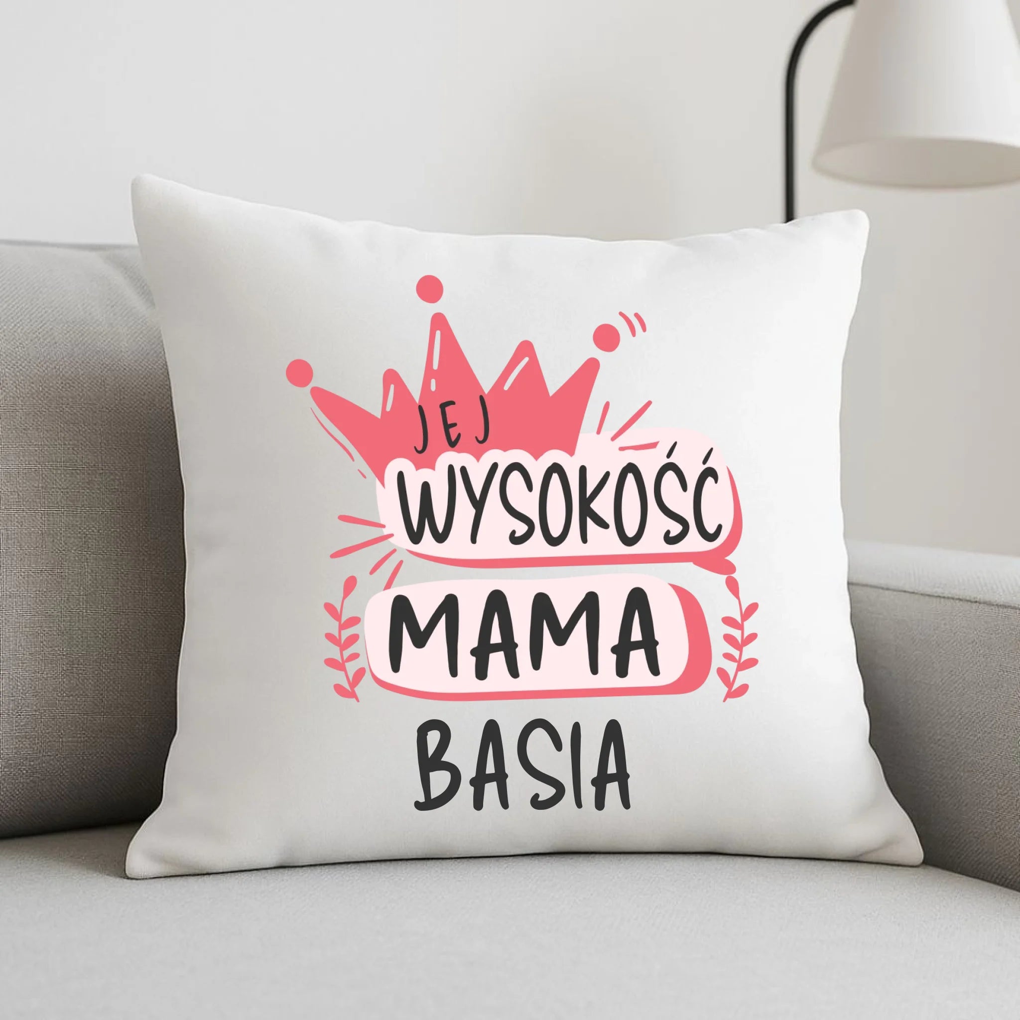 Poduszka dla mamy - Jej Wysokość Mama - personalizowana DM16 - StoryCups.pl