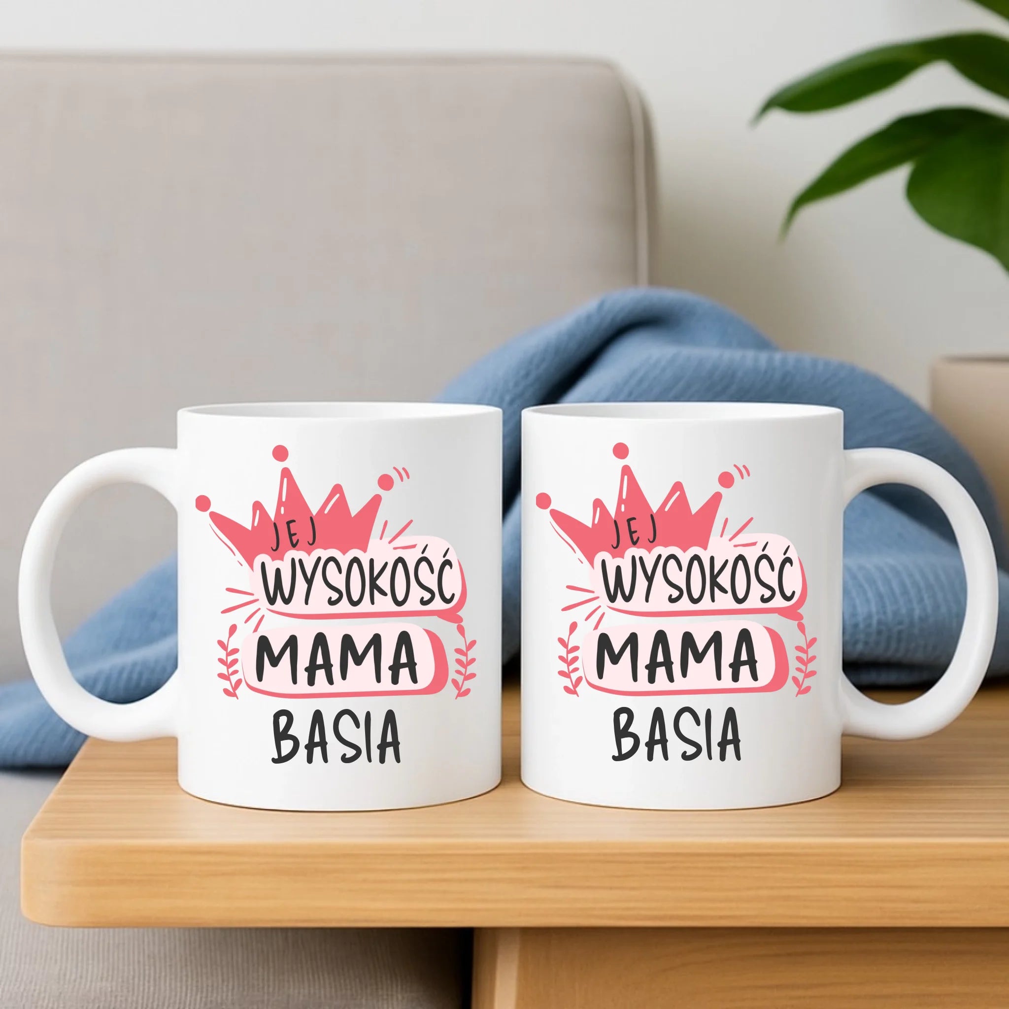 Zestaw poduszka i kubek dla mamy - Jej Wysokość Mama - personalizowany DM16 - StoryCups.pl
