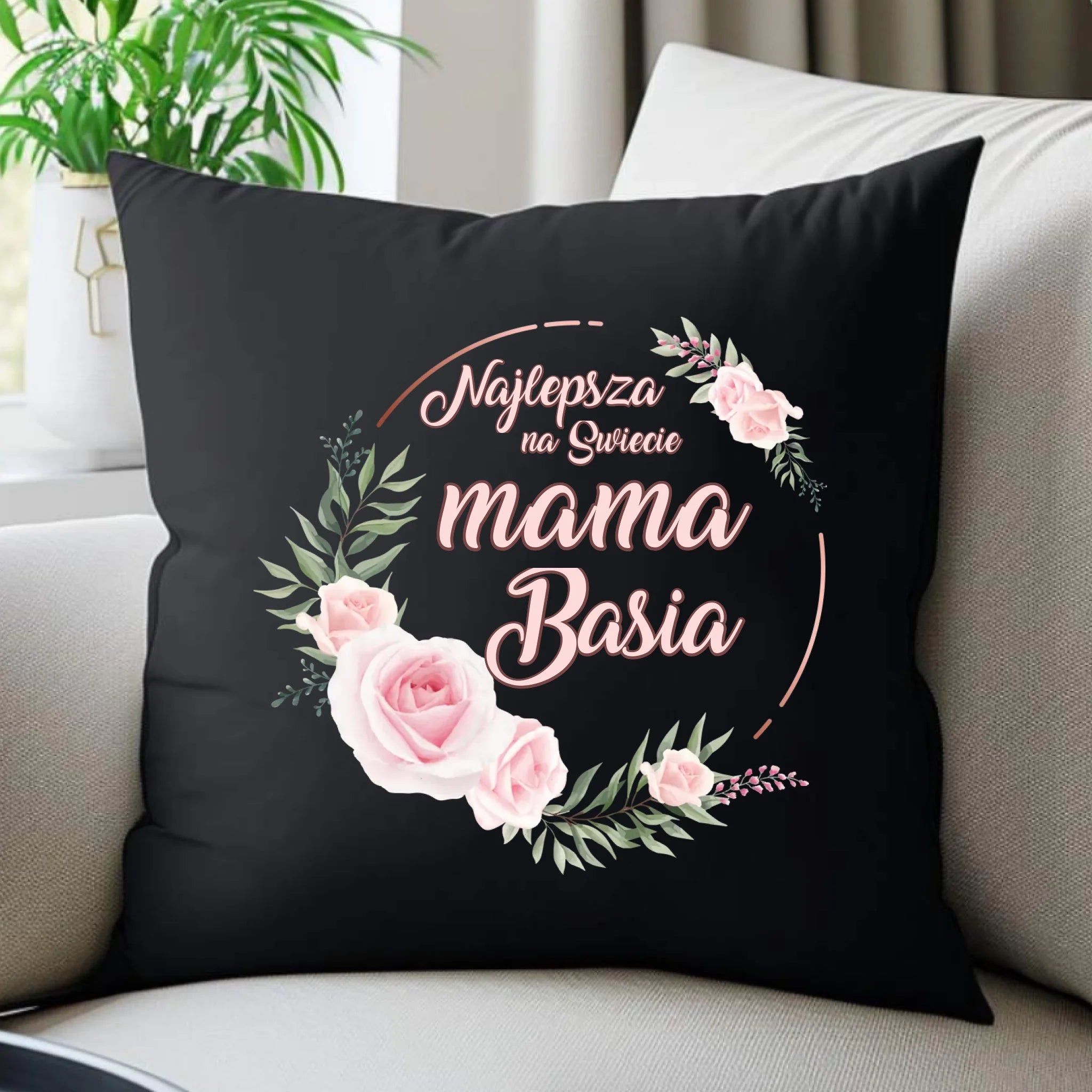 Poduszka dekoracyjna dla mamy - Najlepsza na Świecie mama - personalizowana DM17 - StoryCups.pl