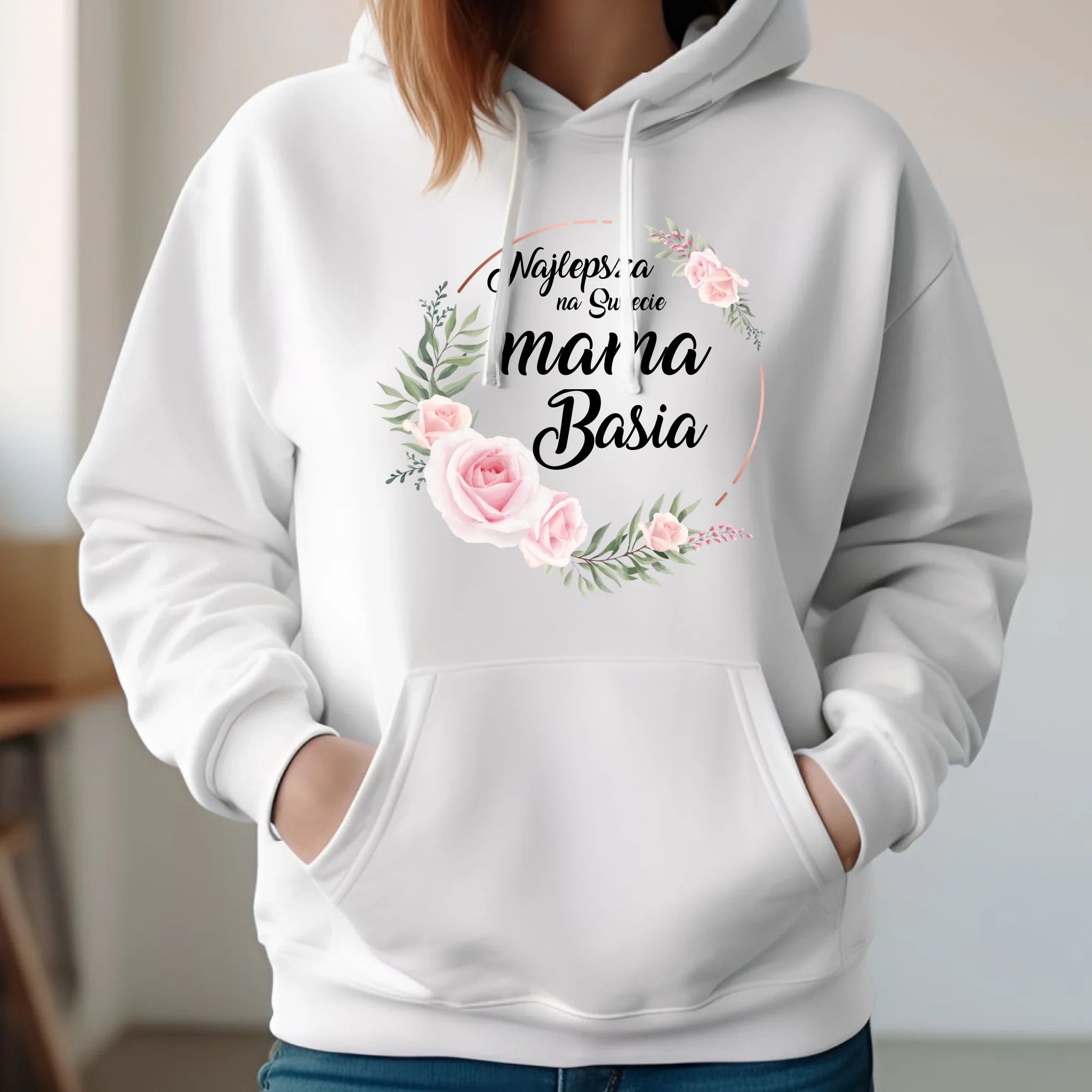Bluza z kapturem dla mamy - Najlepsza na Świecie mama - personalizowana DM17 - StoryCups.pl