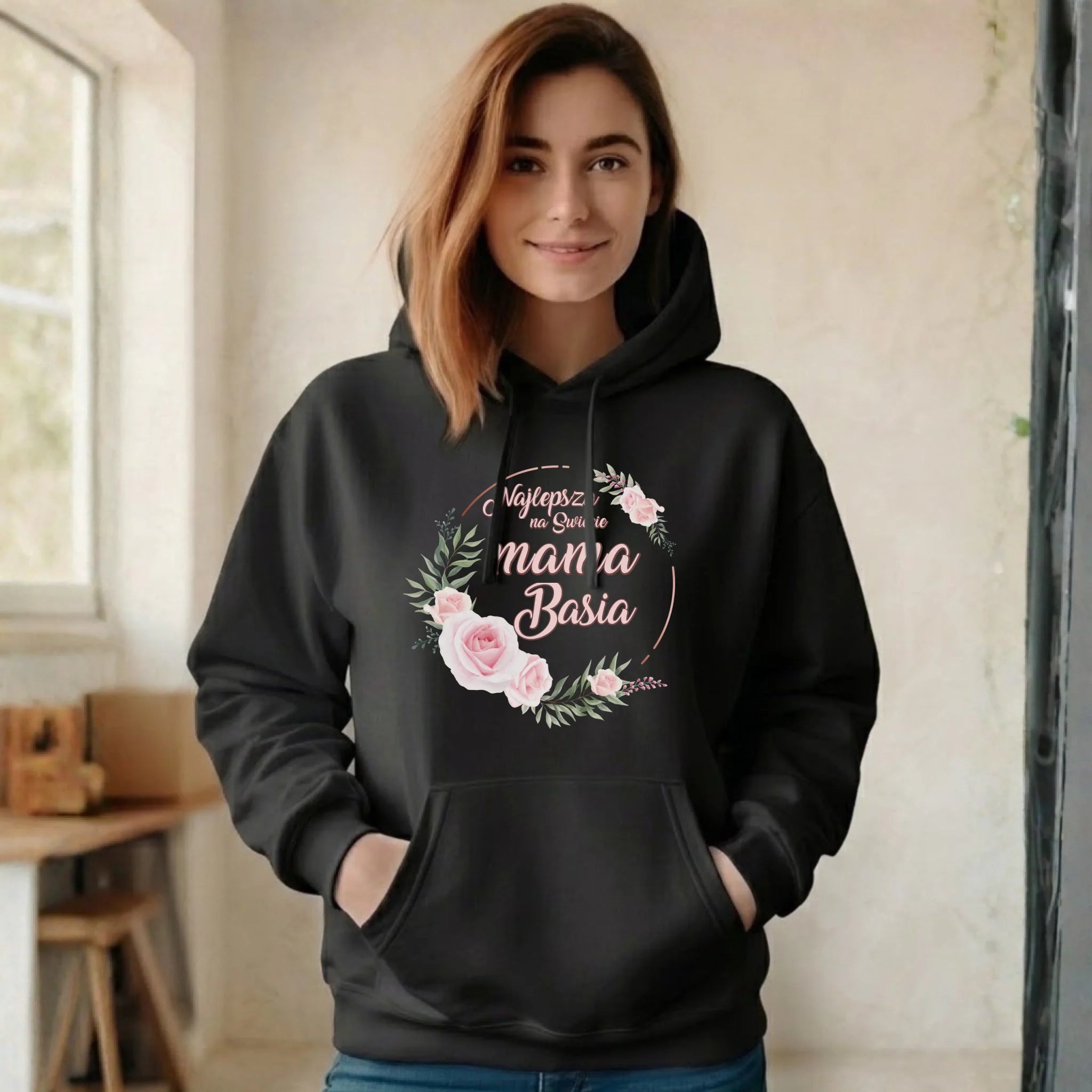 Bluza z kapturem dla mamy - Najlepsza na Świecie mama - personalizowana DM17 - StoryCups.pl