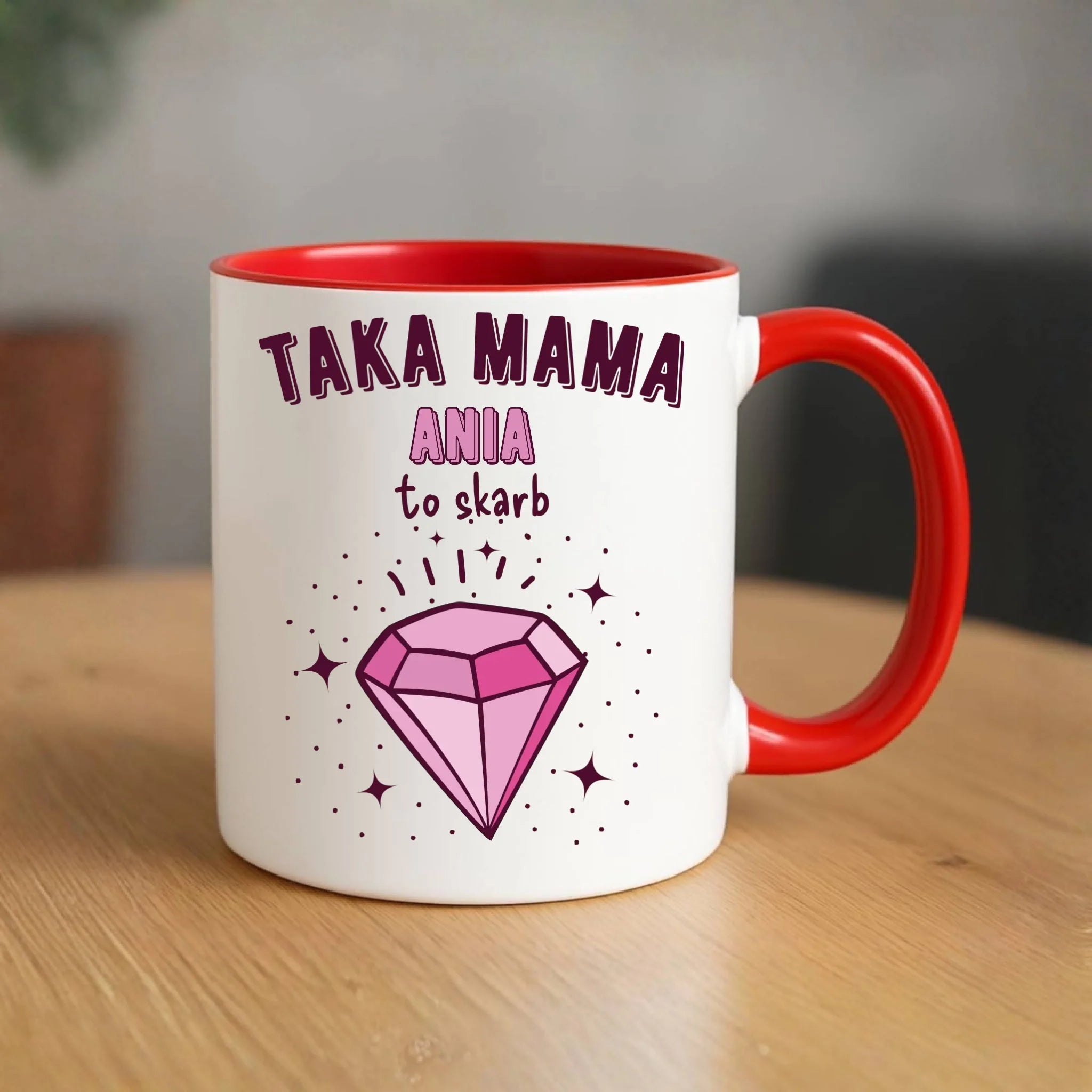 Kubek z imieniem dla mamy - Taka mama to skarb - personalizowany DM18 - StoryCups.pl