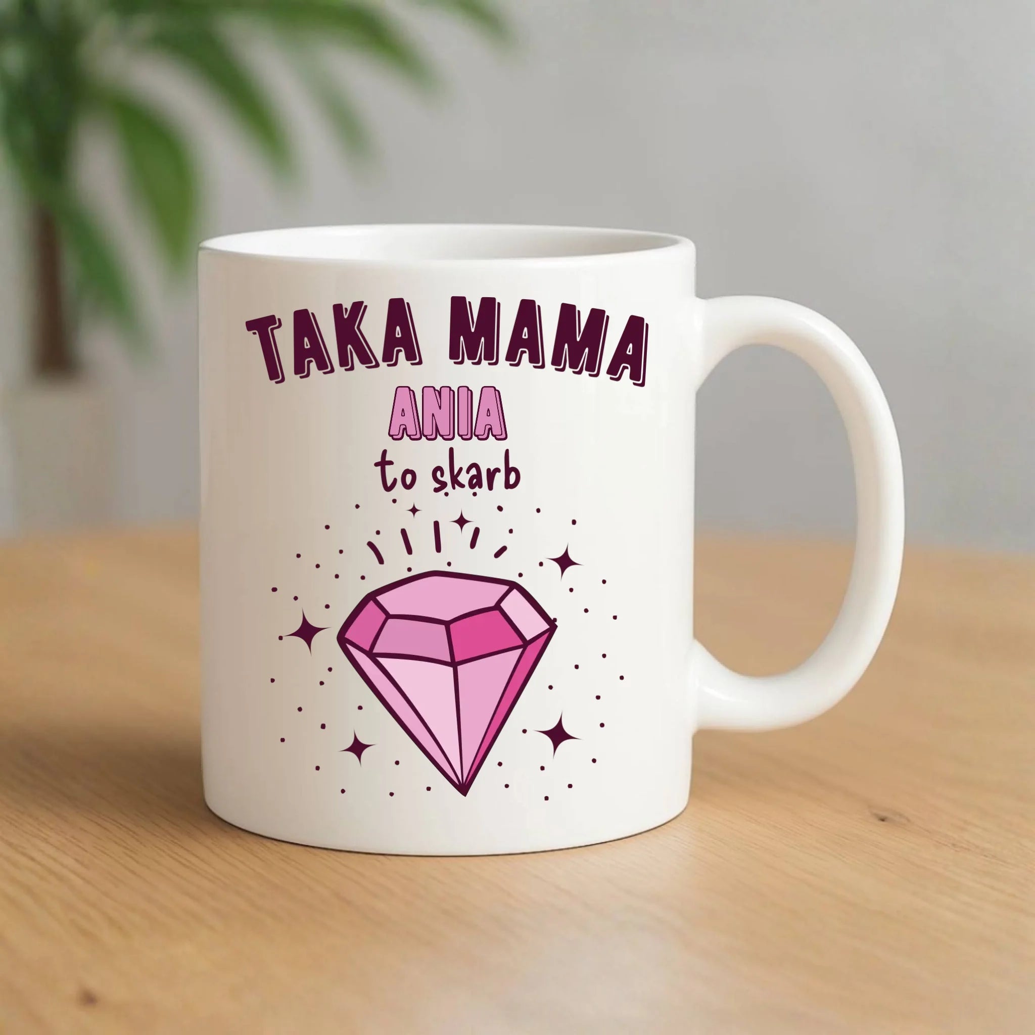 Kubek z imieniem dla mamy - Taka mama to skarb - personalizowany DM18 - StoryCups.pl