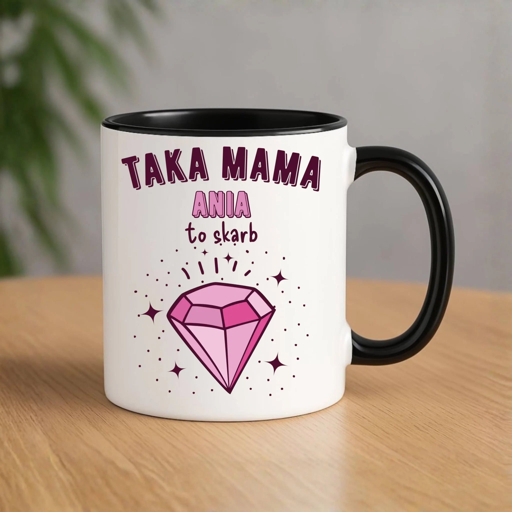 Kubek z imieniem dla mamy - Taka mama to skarb - personalizowany DM18 - StoryCups.pl