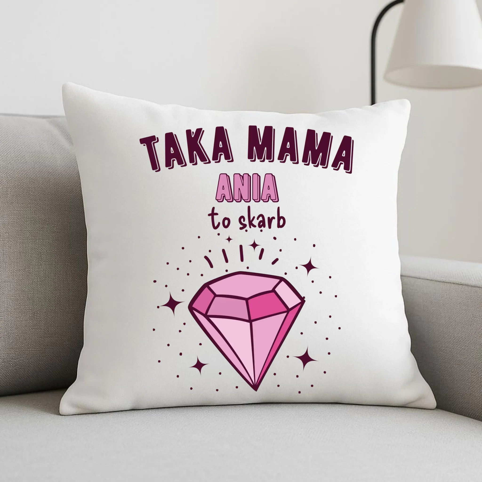 Poduszka z imieniem dla mamy - Taka mama to skarb - personalizowana DM18 - StoryCups.pl