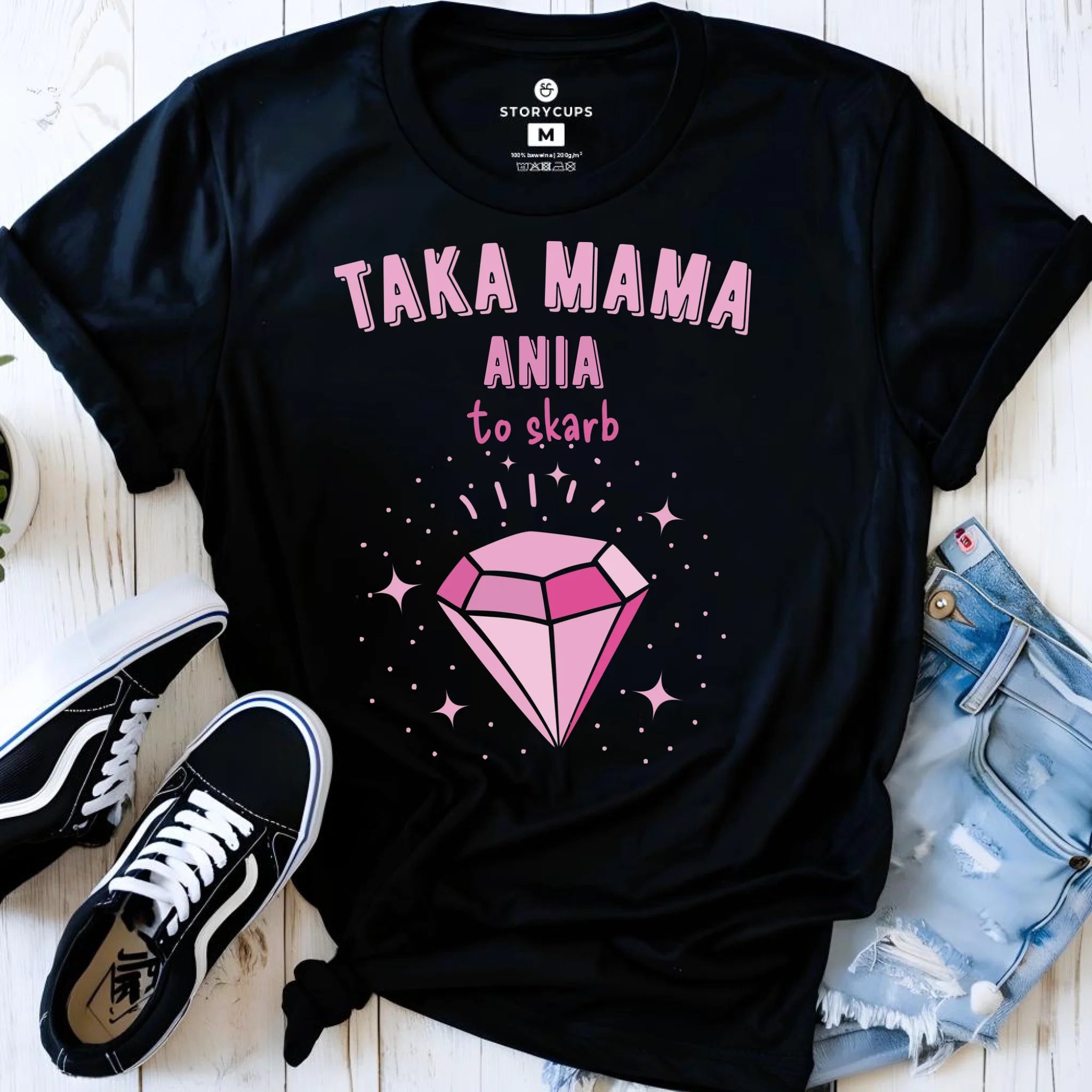 Koszulka z imieniem dla mamy - Taka mama to skarb - personalizowana DM18 - StoryCups.pl