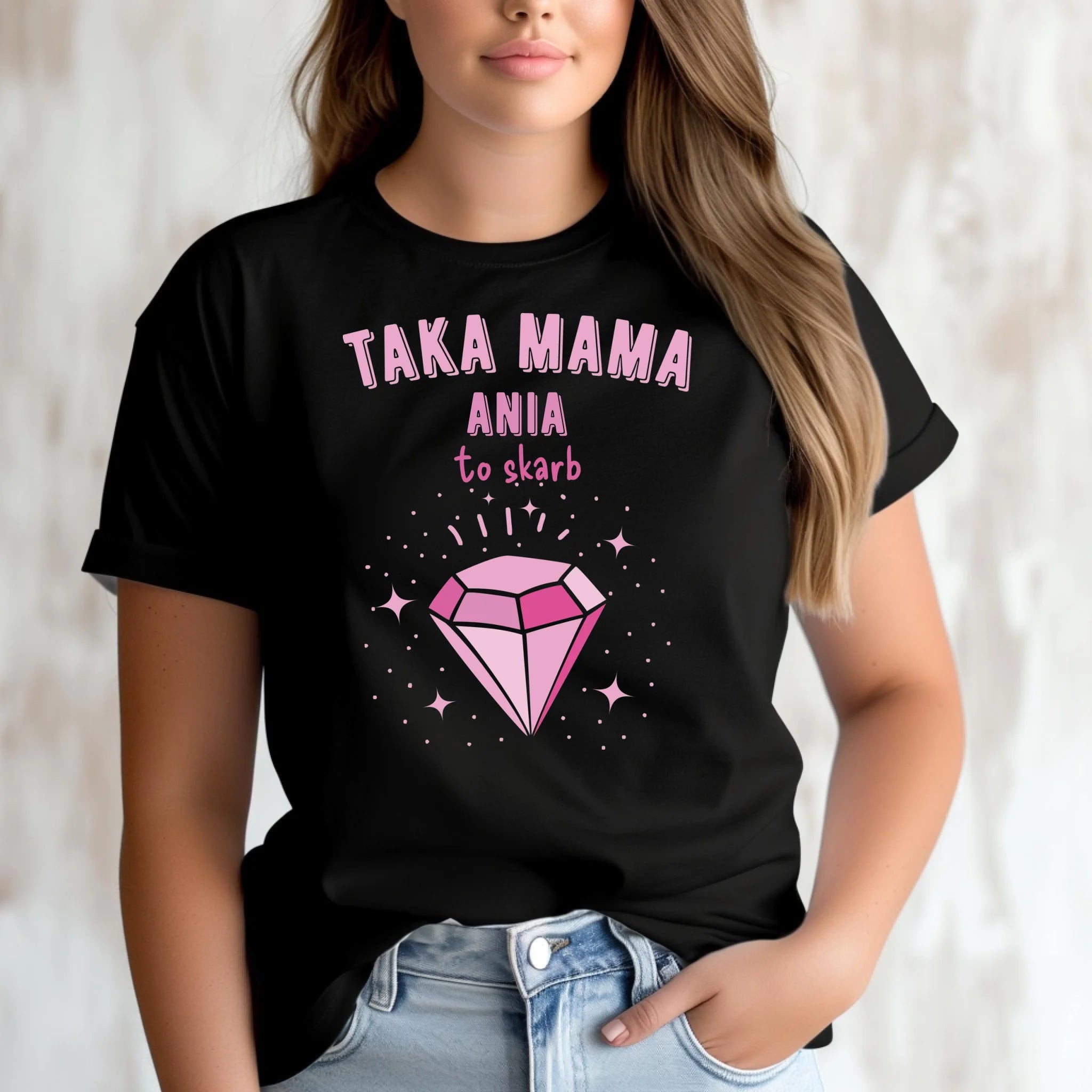 Koszulka z imieniem dla mamy - Taka mama to skarb - personalizowana DM18 - StoryCups.pl