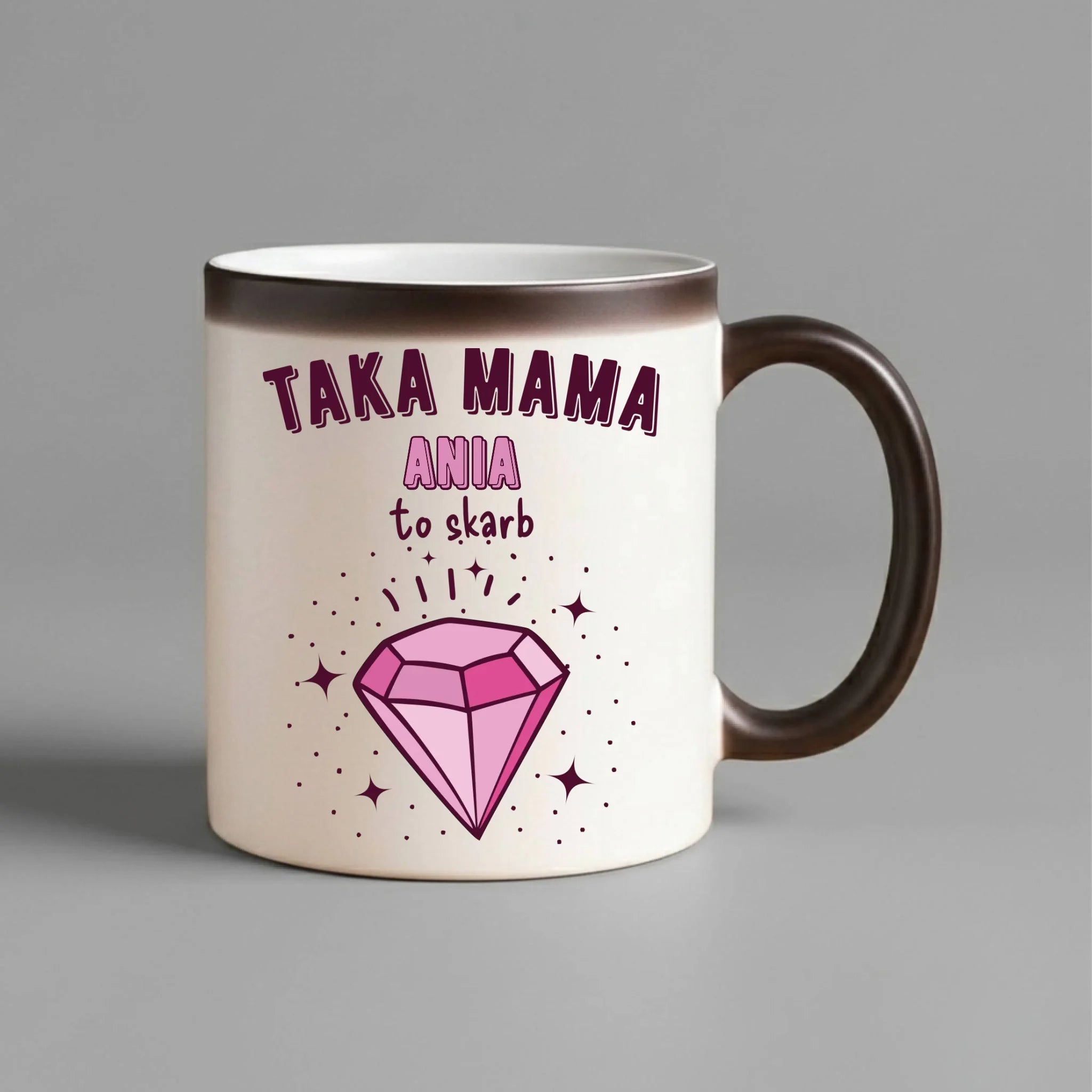 Kubek magiczny z imieniem dla mamy - Taka mama to skarb - personalizowany DM18 - StoryCups.pl
