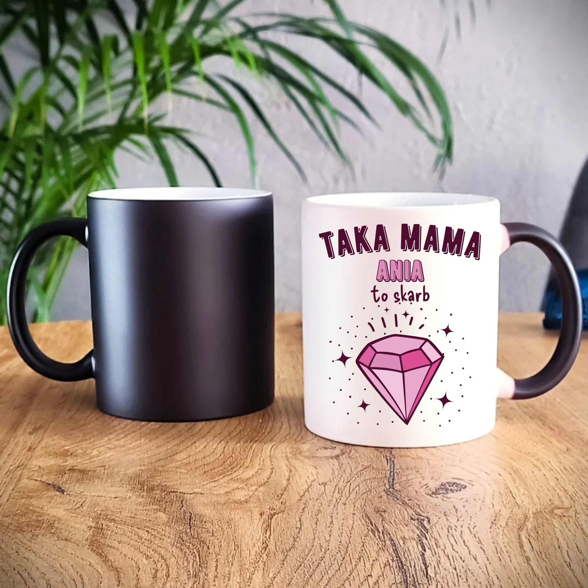 Kubek magiczny z imieniem dla mamy - Taka mama to skarb - personalizowany DM18 - StoryCups.pl