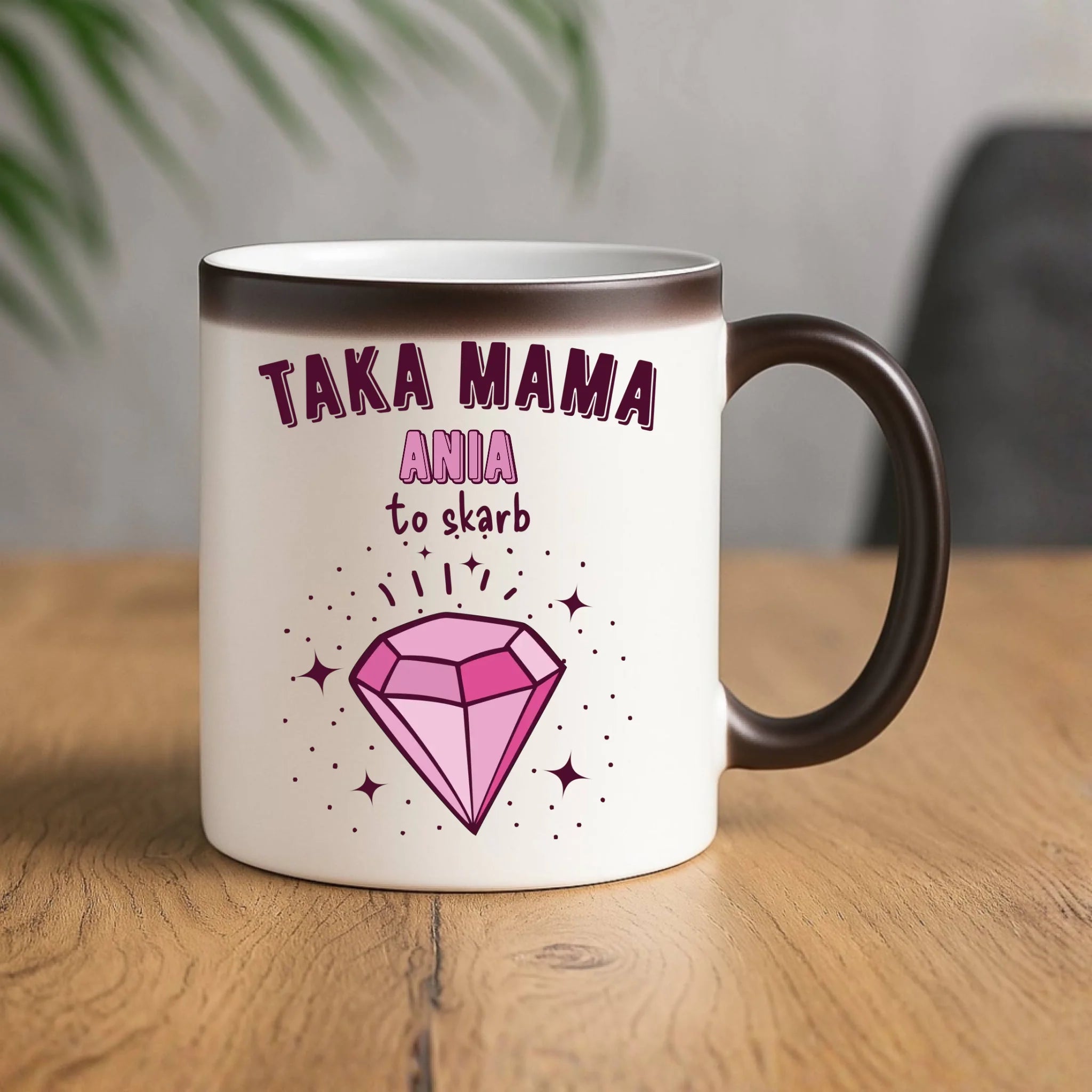 Kubek magiczny z imieniem dla mamy - Taka mama to skarb - personalizowany DM18 - StoryCups.pl