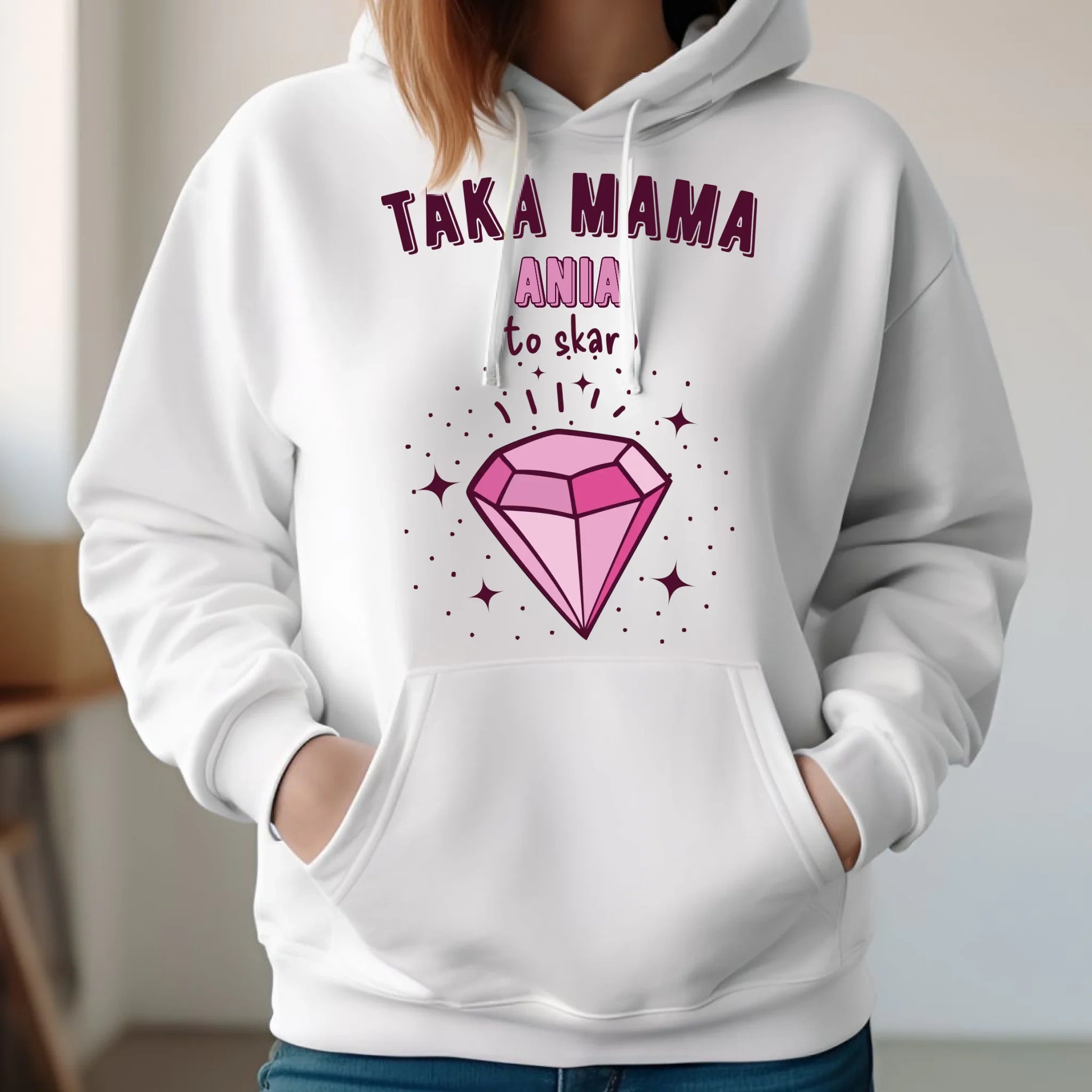 Bluza z kapturem dla mamy - Taka mama to skarb - personalizowana DM18 - StoryCups.pl
