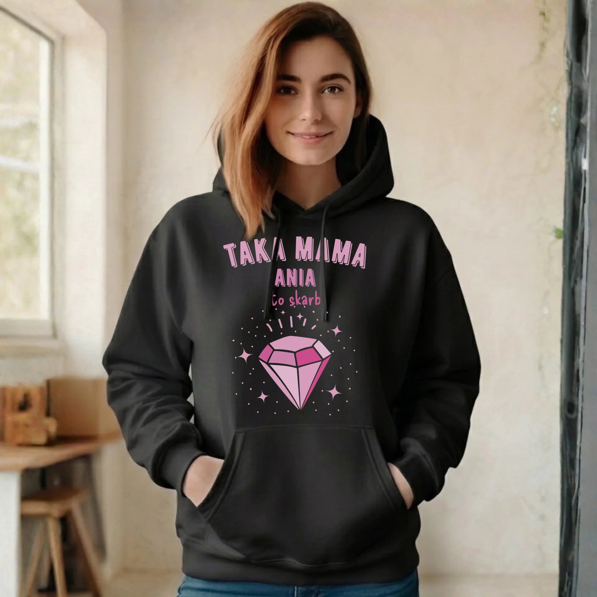 Bluza z kapturem dla mamy - Taka mama to skarb - personalizowana DM18 - StoryCups.pl