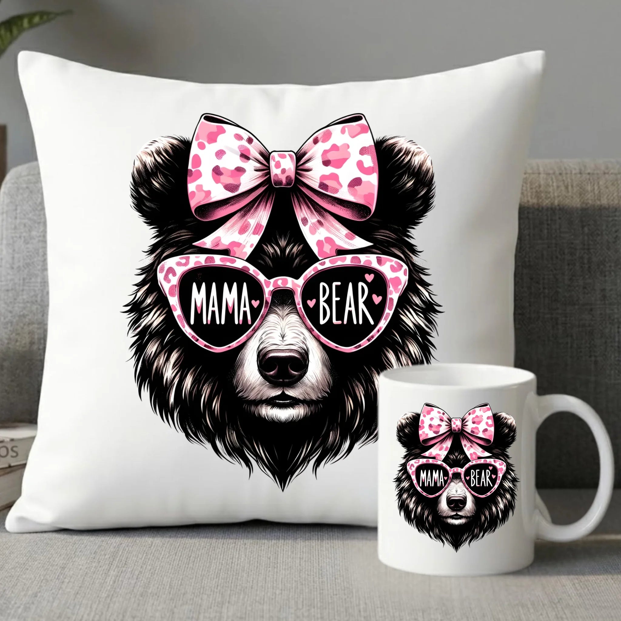 Zestaw poduszka i kubek dla mamy - Mama bear DM19 - StoryCups.pl