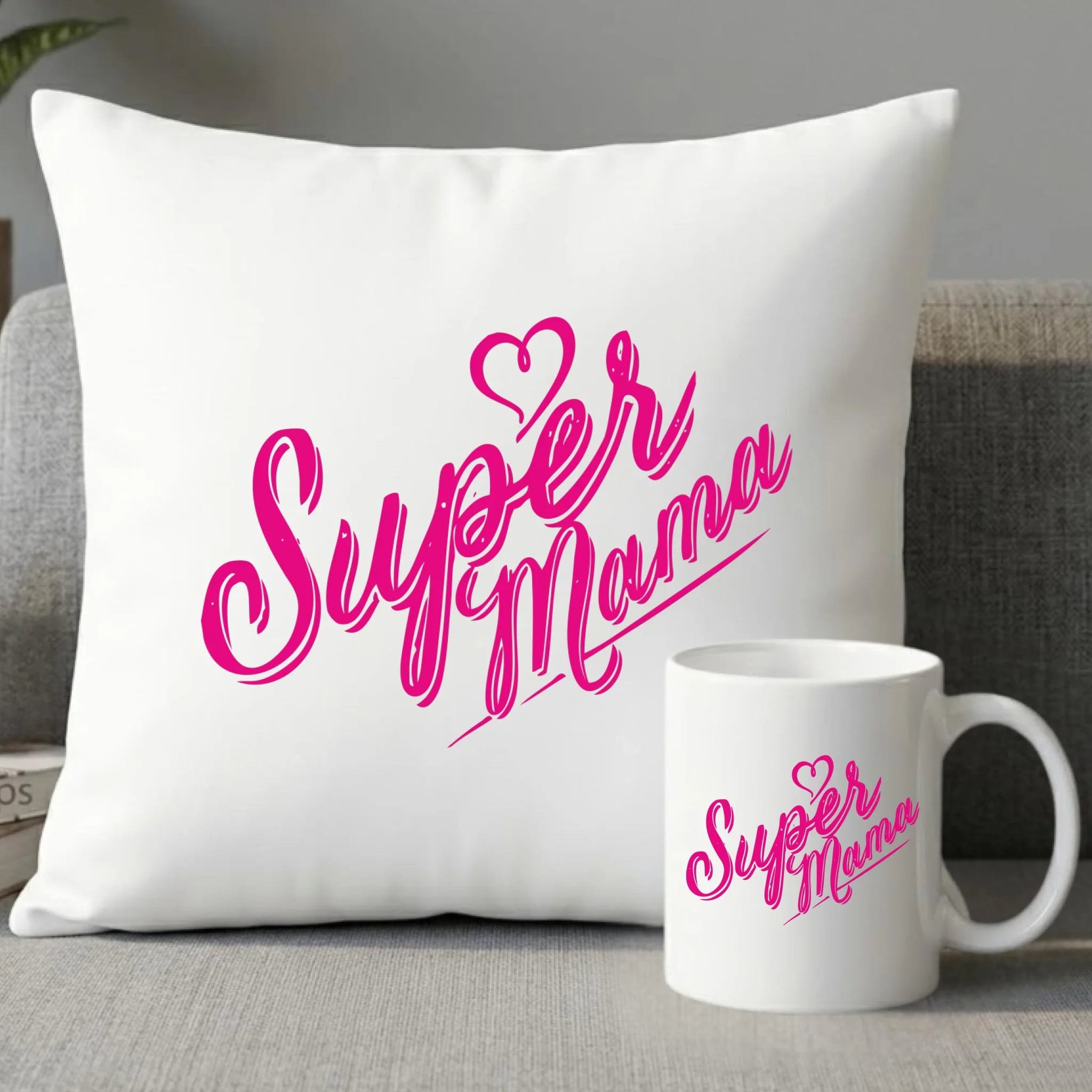 Zestaw poduszka i kubek dla mamy - Super Mama DM21 - StoryCups.pl