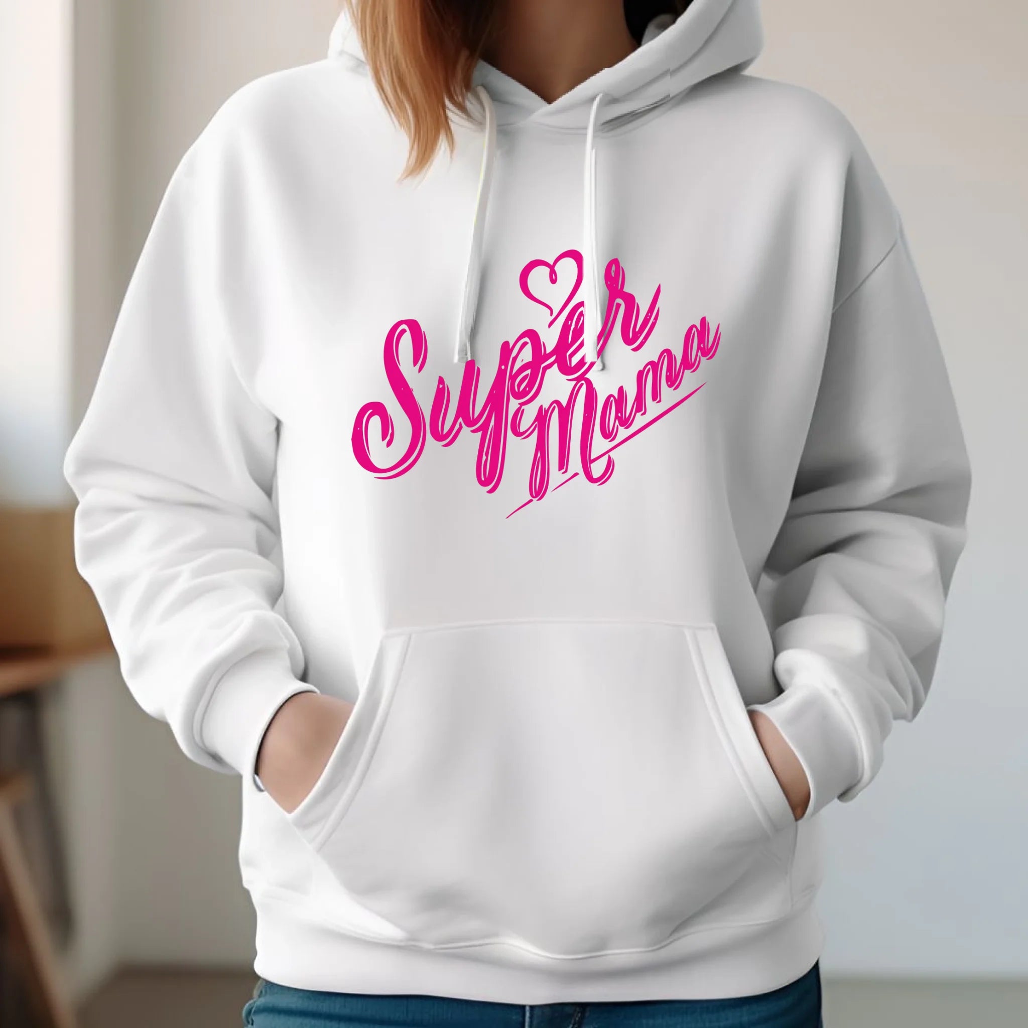 Bluza z kapturem dla mamy - Super Mama DM21 - StoryCups.pl