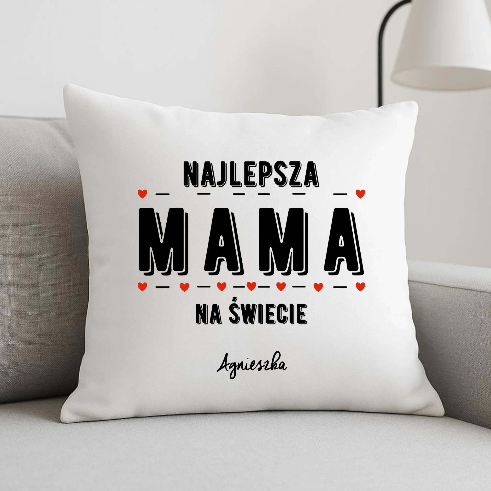 Poduszka z imieniem dla mamy - Najlepsza mama - personalizowana DM22 - StoryCups.pl