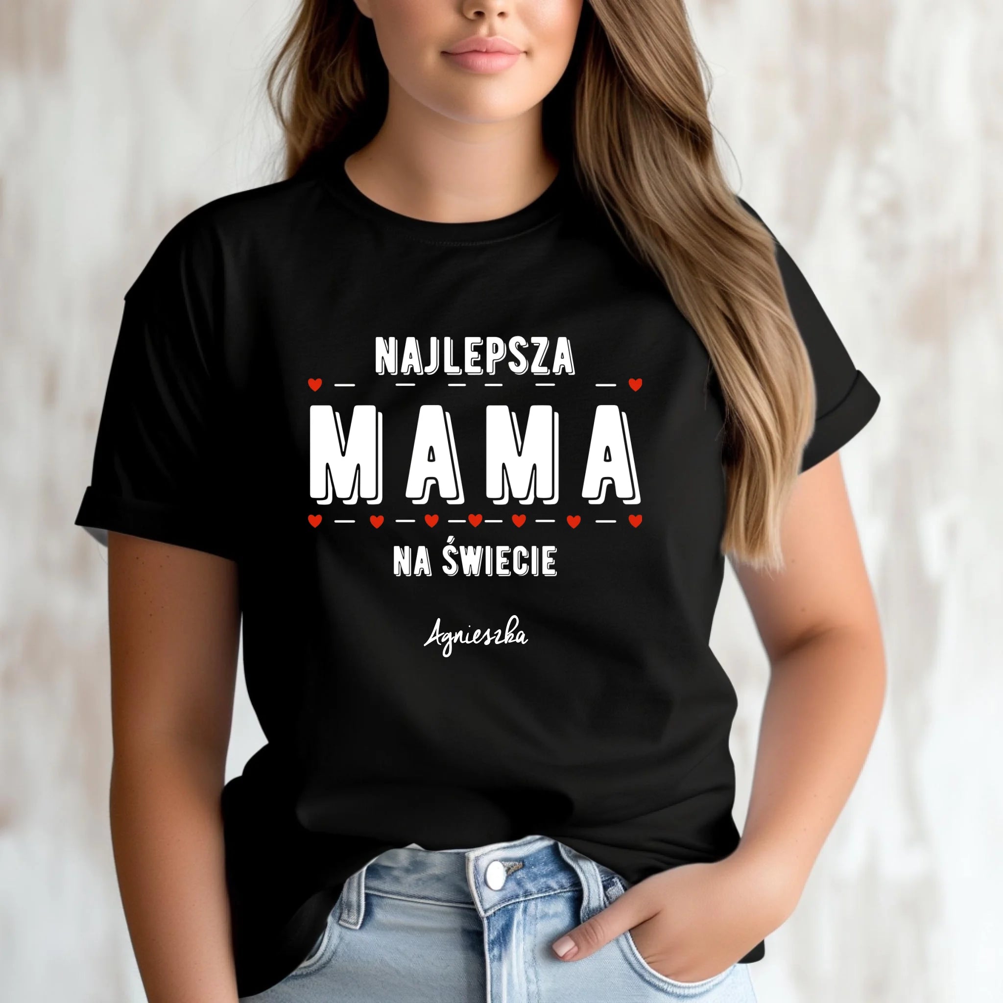 Koszulka z imieniem dla mamy - Najlepsza mama - personalizowana DM22 - StoryCups.pl
