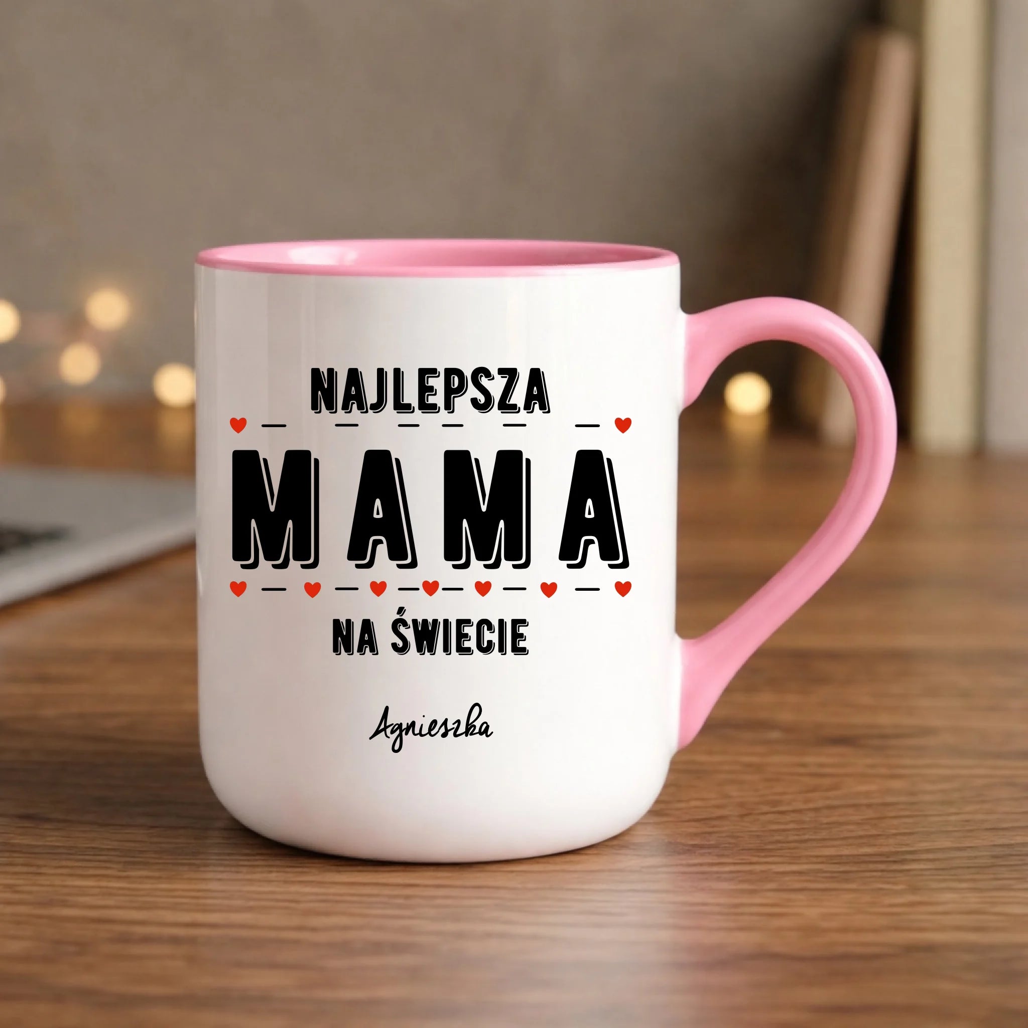 Kubek elegant z imieniem dla mamy - Najlepsza mama - personalizowany DM22 - StoryCups.pl