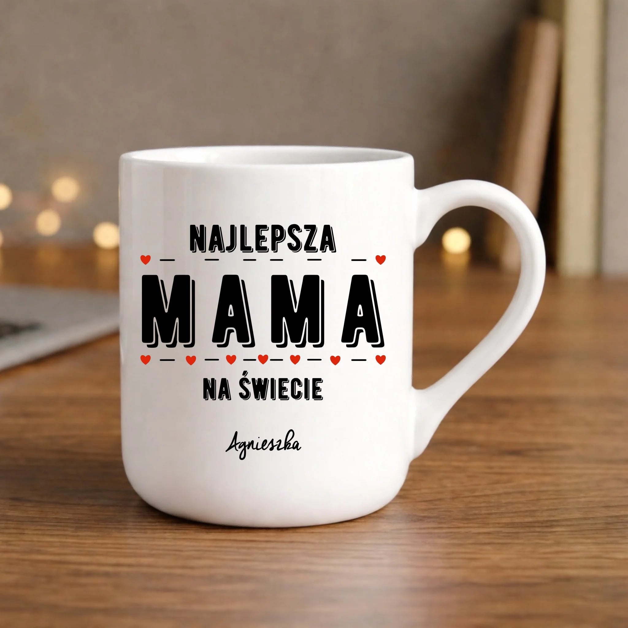 Kubek elegant z imieniem dla mamy - Najlepsza mama - personalizowany DM22 - StoryCups.pl