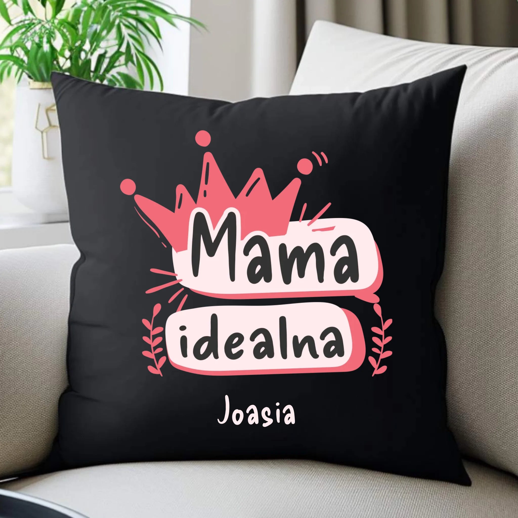 Poduszka dekoracyjna dla mamy - Mama idealna - personalizowana DM23 - StoryCups.pl