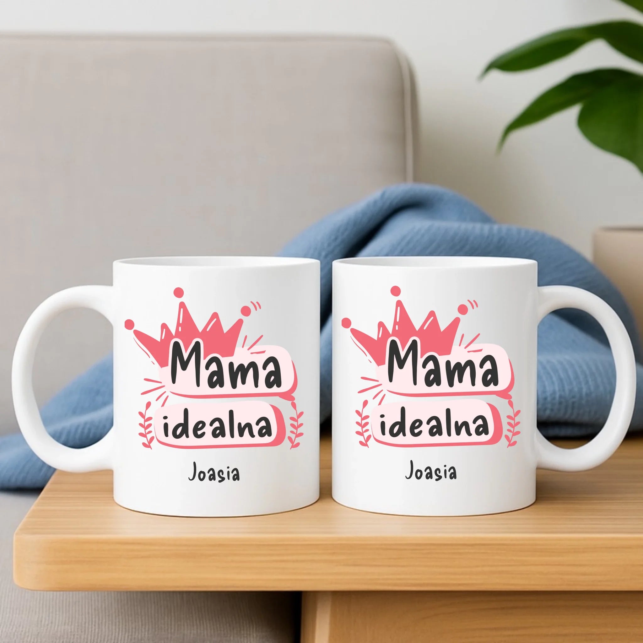 Zestaw poduszka i kubek dla mamy - Mama idealna - personalizowany DM23 - StoryCups.pl