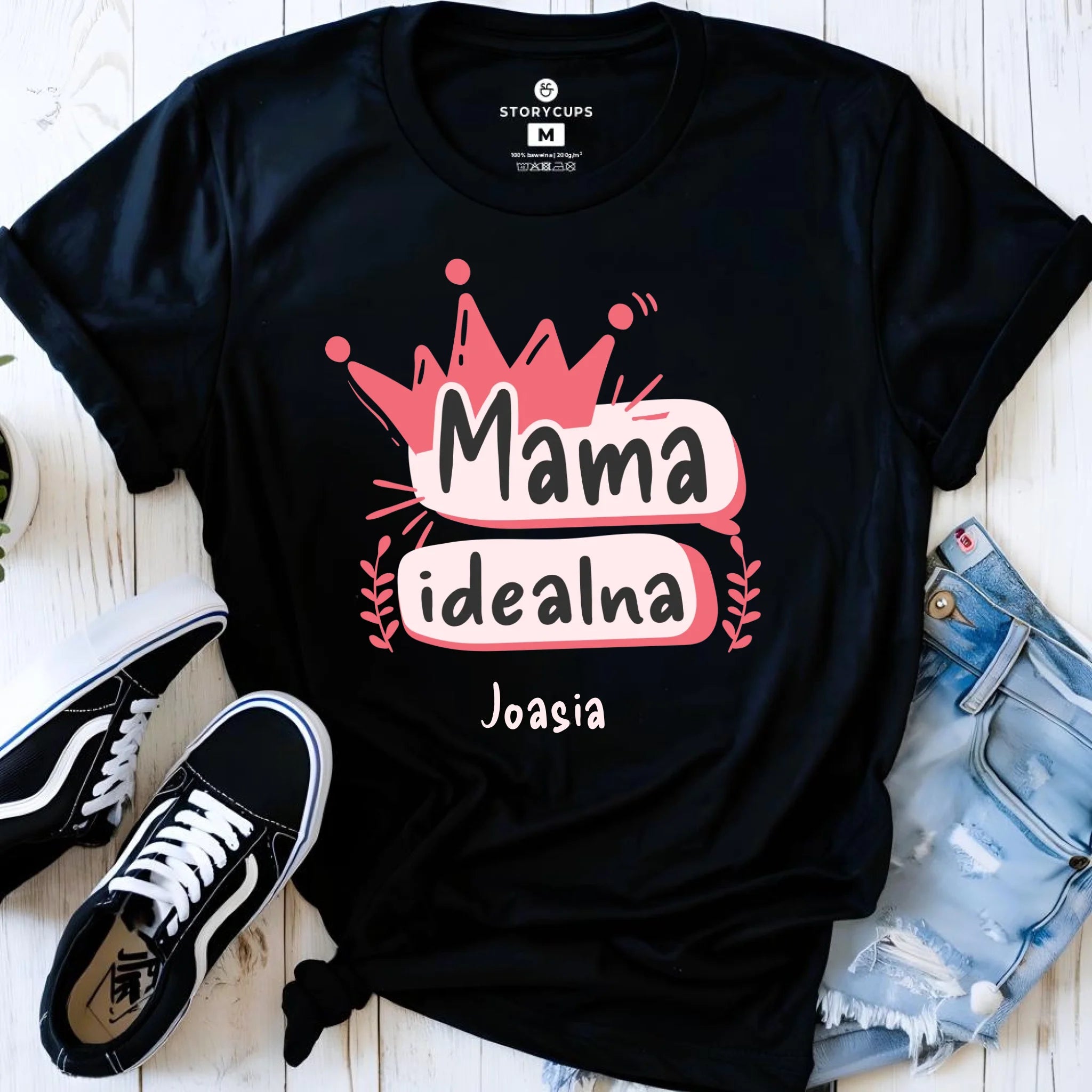 Koszulka dla mamy - Mama idealna - personalizowana DM23 - StoryCups.pl
