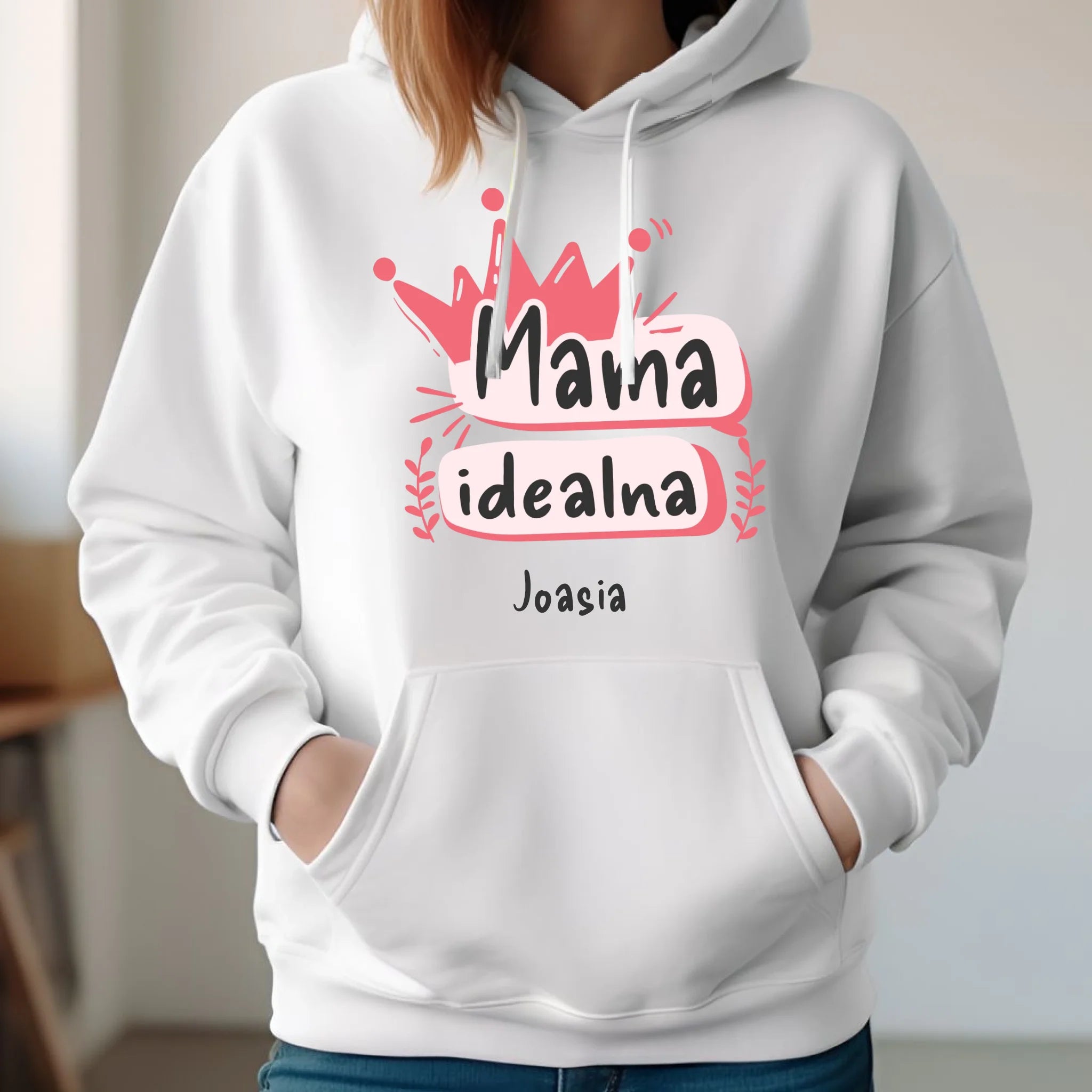 Bluza z kapturem dla mamy - Mama idealna - personalizowana DM23 - StoryCups.pl