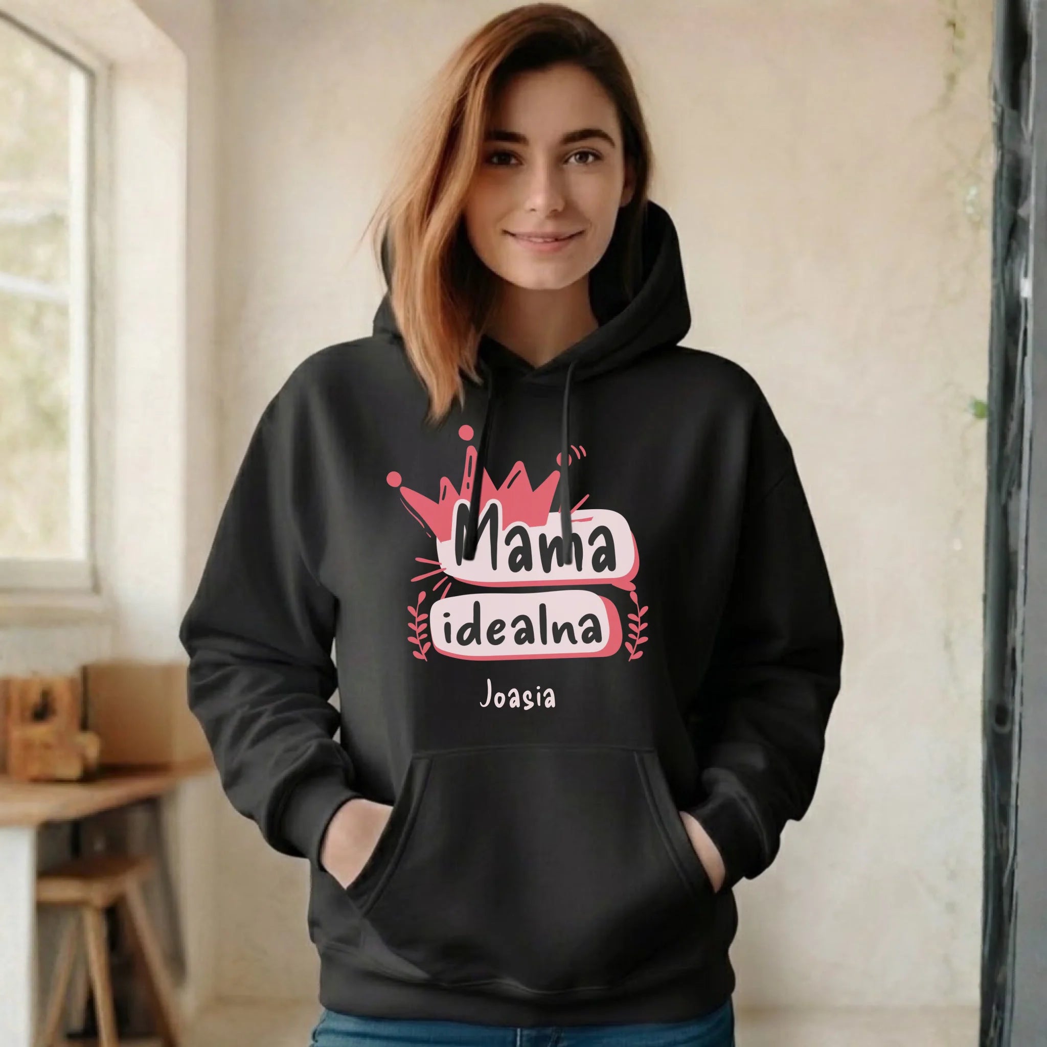 Bluza z kapturem dla mamy - Mama idealna - personalizowana DM23 - StoryCups.pl